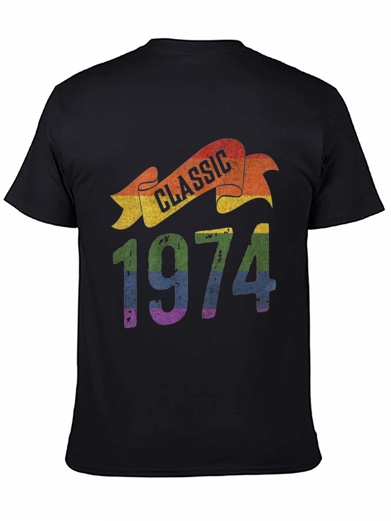 Black Classic 1974 Rainbow T-Shirt view 4
