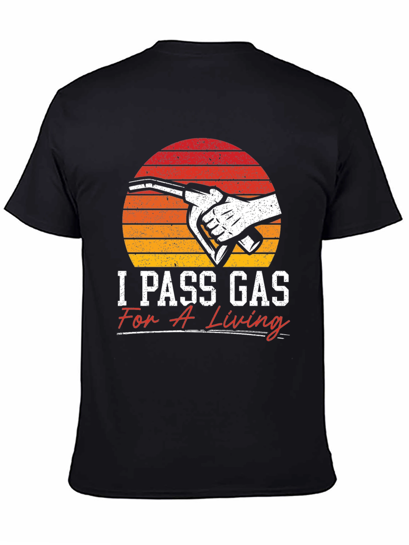 Black I Pass Gas For a Living T-Shirt view 4