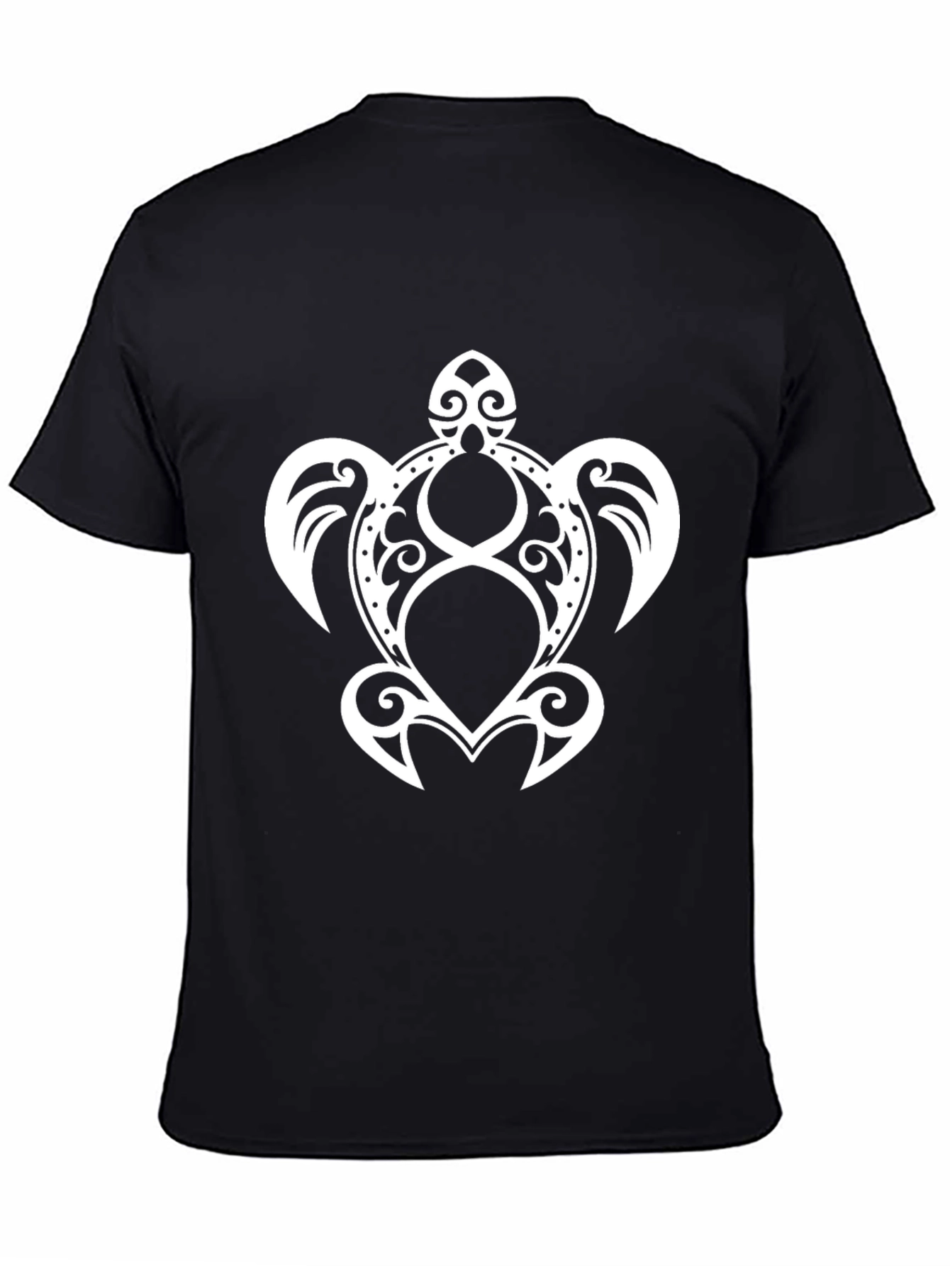 Black Tribal Turtle Graphic Tee - Black view 4