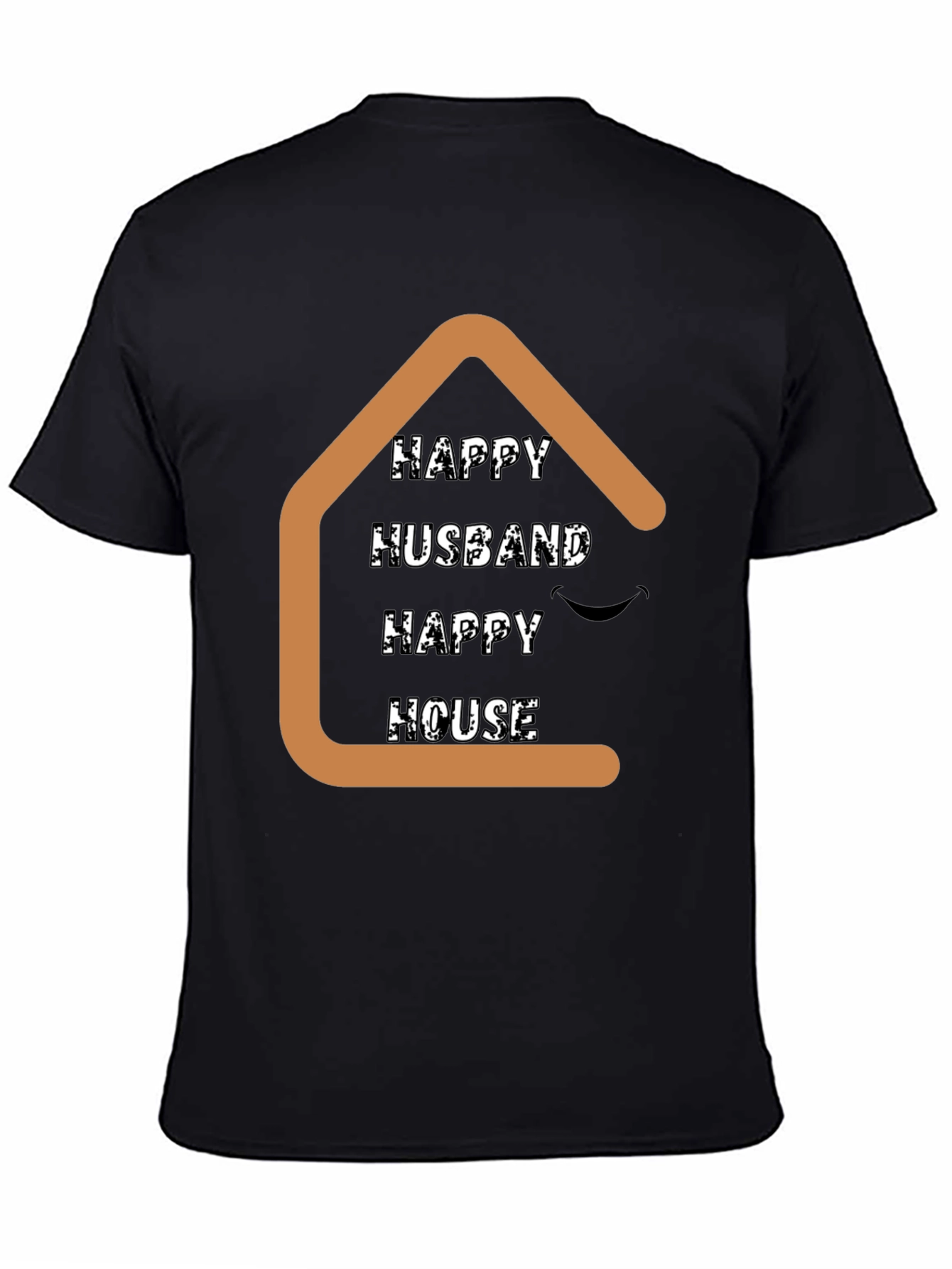 Black Happy Husband Happy House Graphic T-Shirt view 4