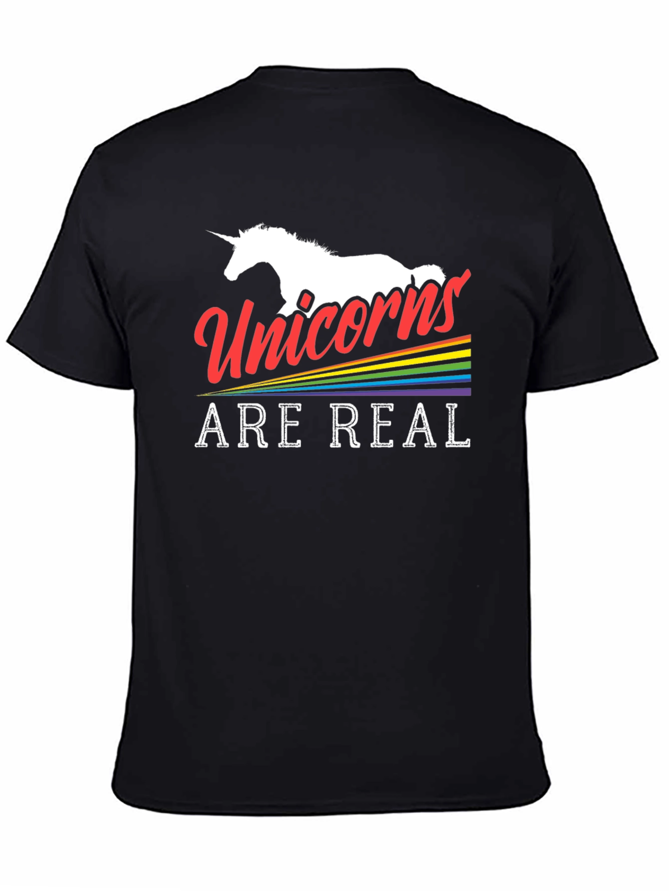 Black Unicorns Are Real Graphic T-Shirt view 4