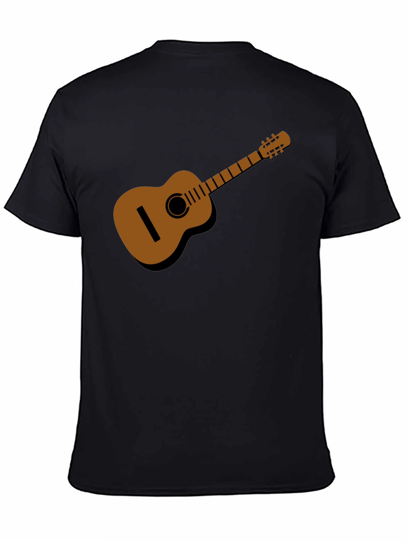 Black Acoustic Guitar T-Shirt - Music Lover Tee view 4