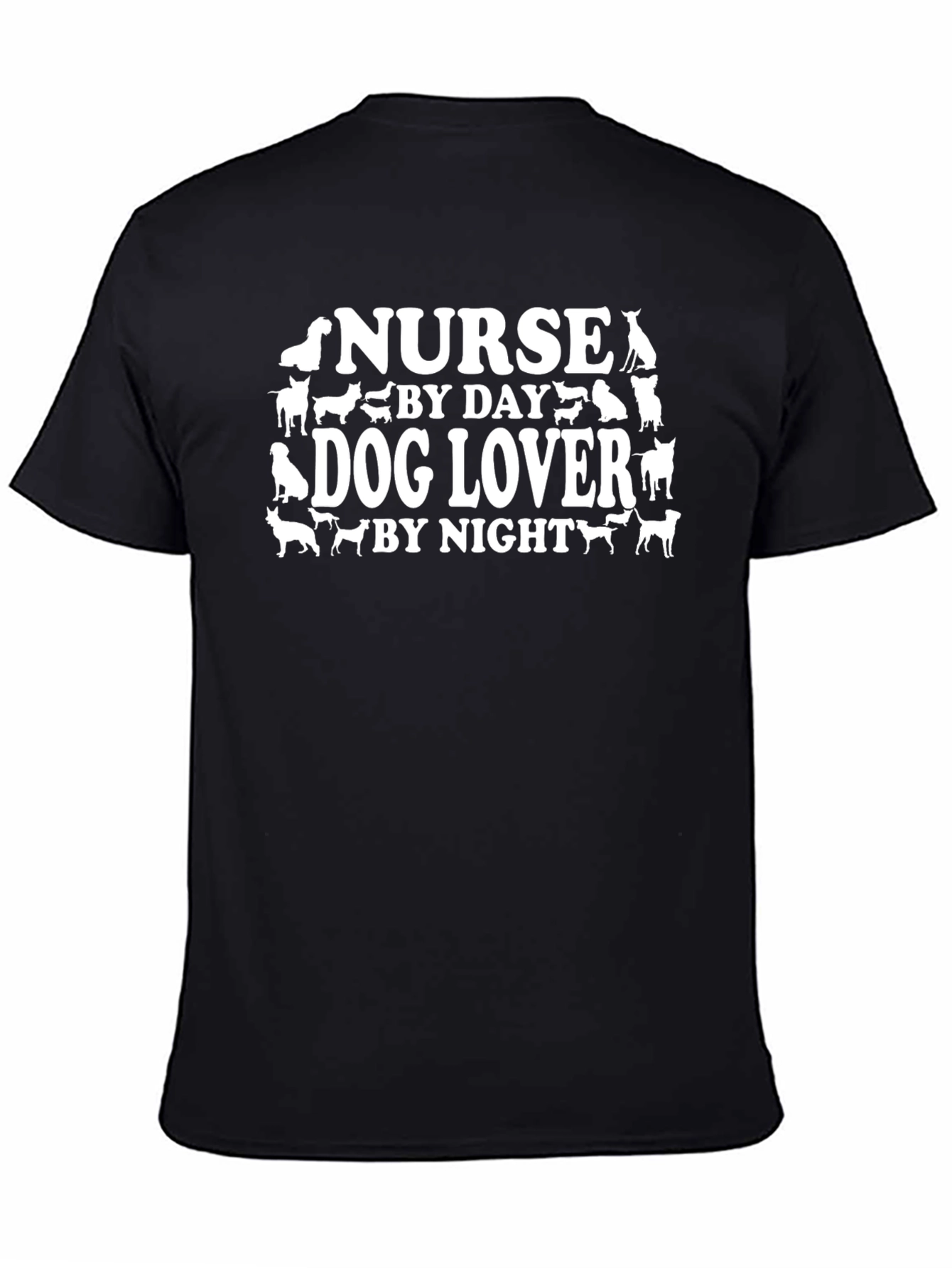 Black Nurse Dog Lover T-Shirt view 4