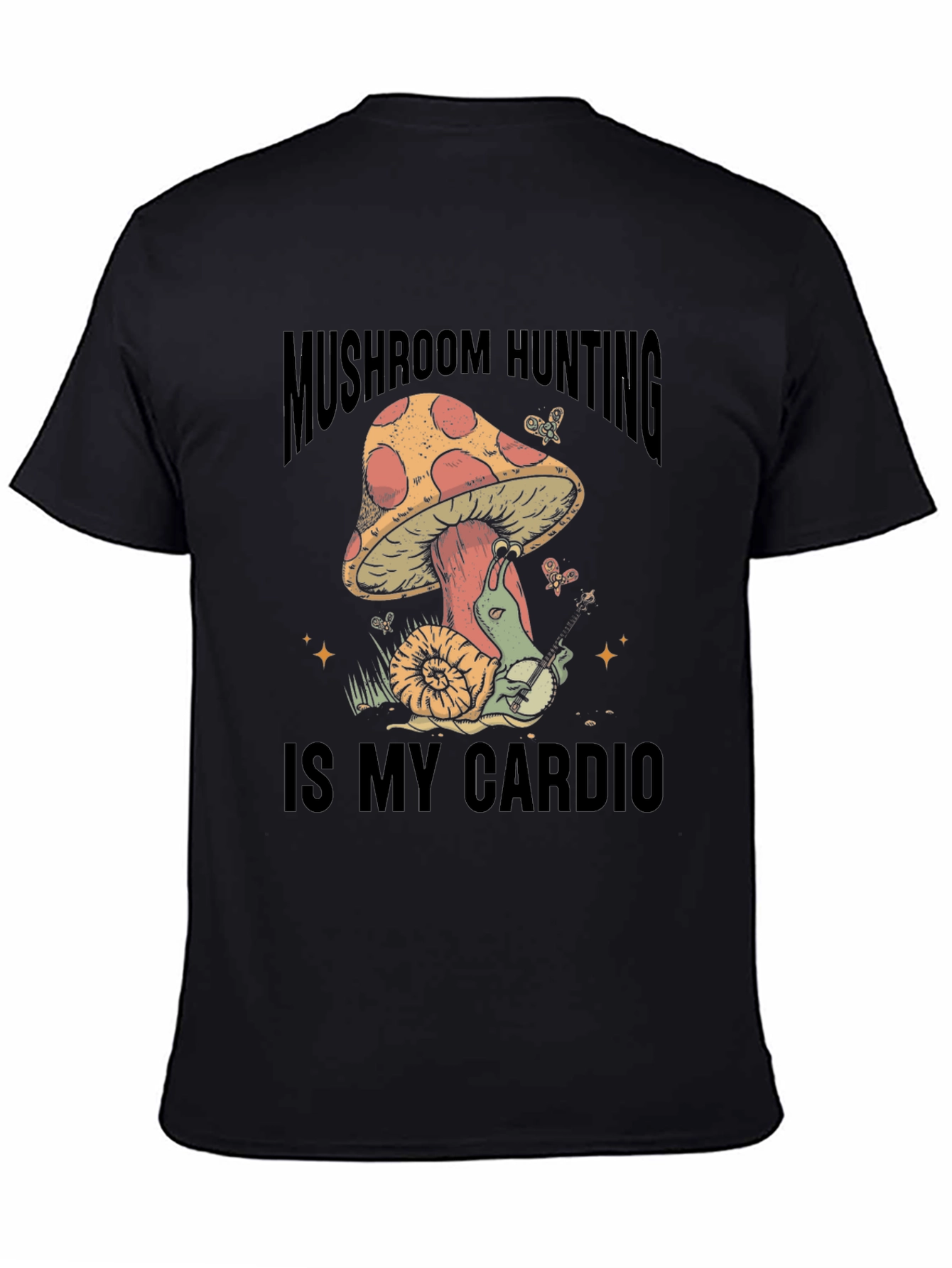 Black Mushroom Hunting is My Cardio T-Shirt view 4