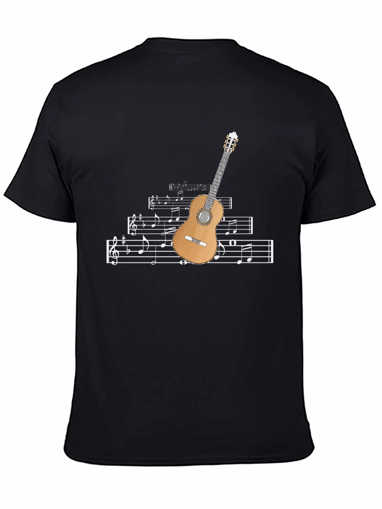 Black Musical Guitar Graphic Tee view 4