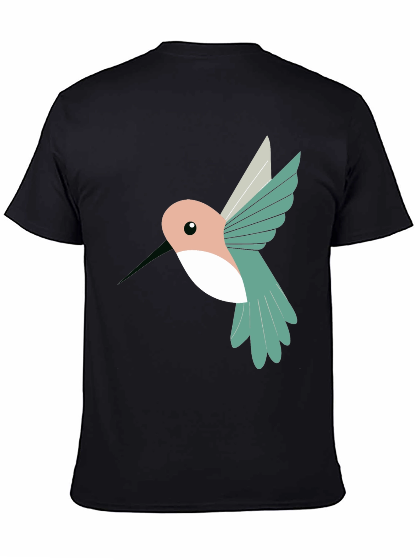 Black Hummingbird Graphic Black T-Shirt view 4