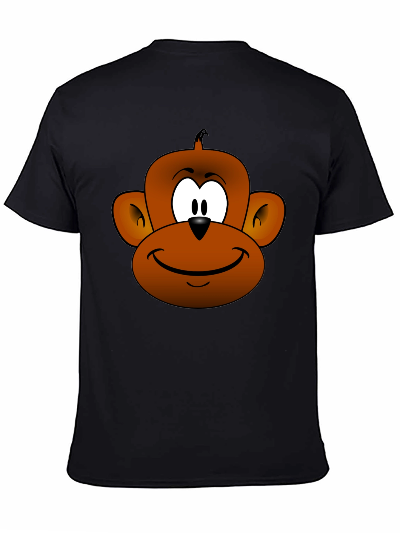 Black Cartoon Monkey Face T-Shirt view 4