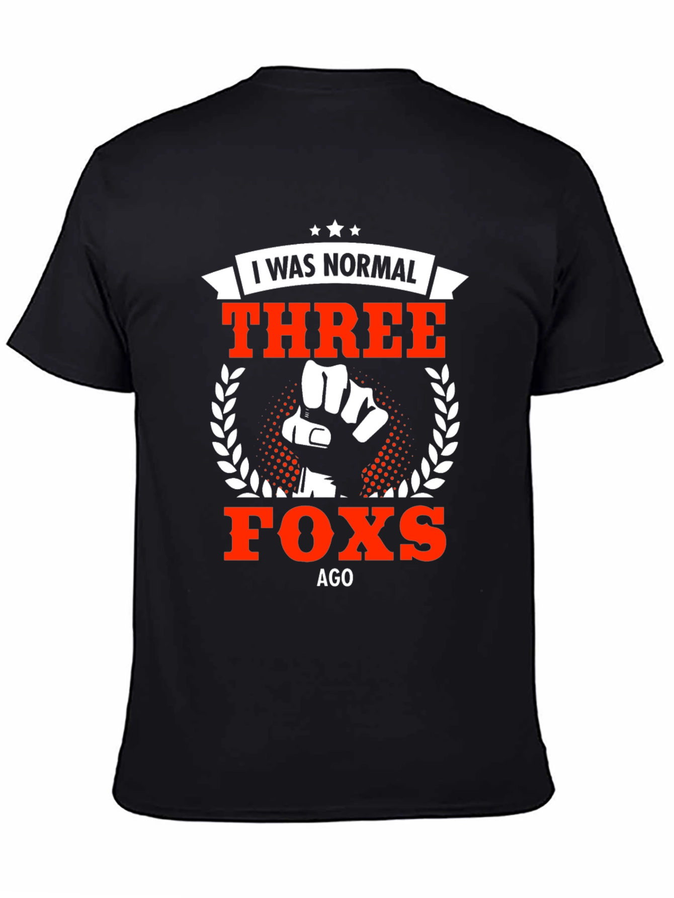 Black Three Foxes Ago Funny Graphic T-Shirt view 4