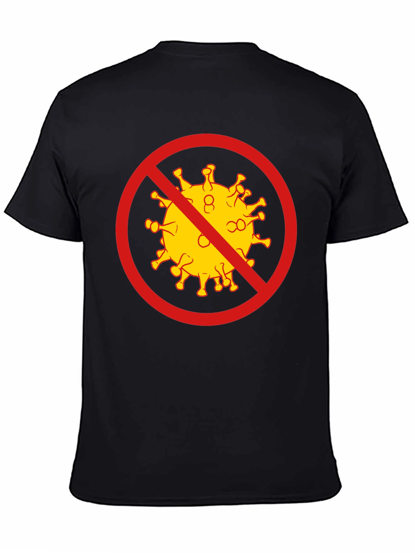 Black Anti-Coronavirus Graphic Tee - Black Cotton T-Shirt view 4