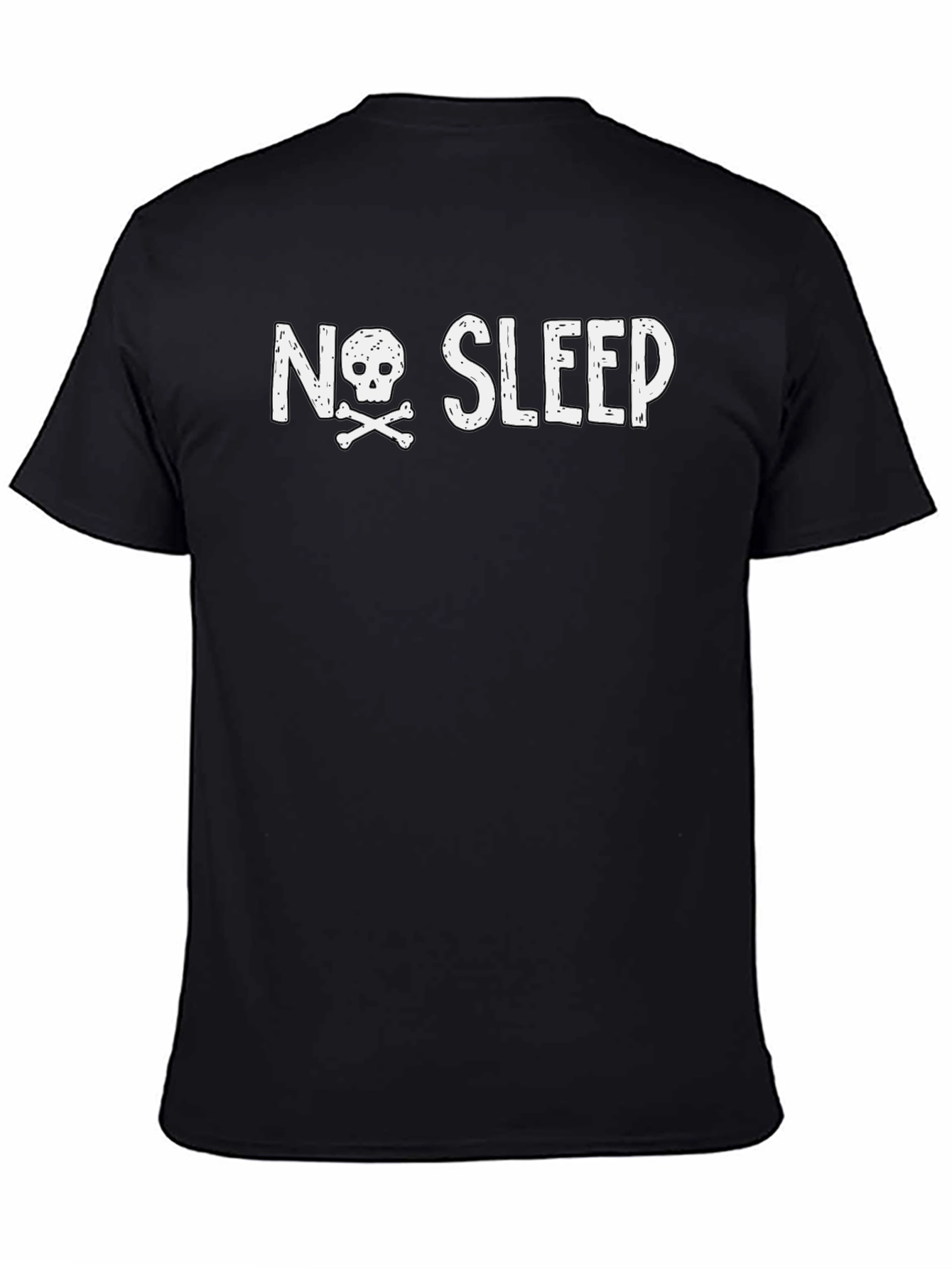 Black No Sleep Skull Graphic Tee - Unisex view 4