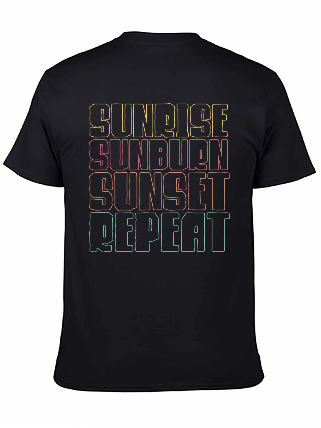 Black Sunrise Sunburn Sunset Repeat Graphic Tee view 4