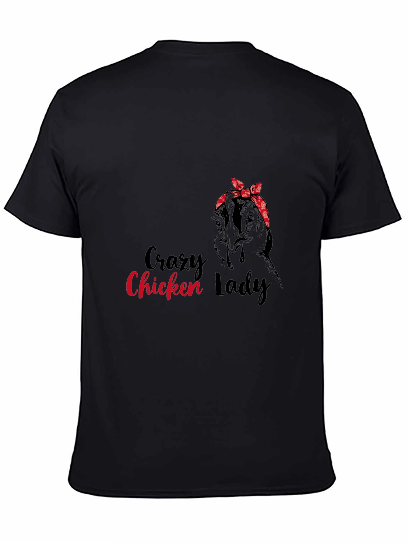 Black Crazy Chicken Lady Graphic Tee view 4