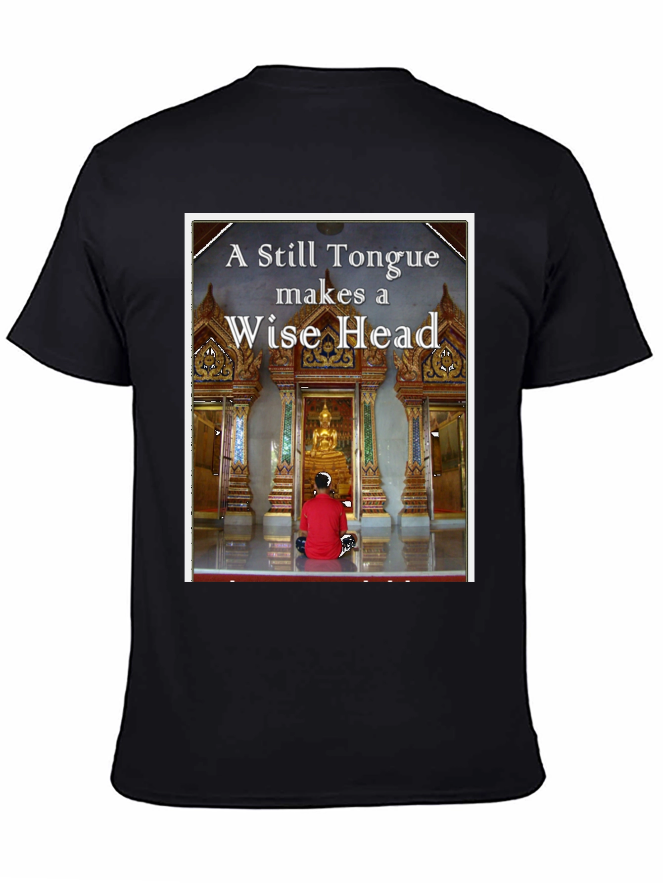 Black Wise Head T-Shirt - Buddha Inspired view 4