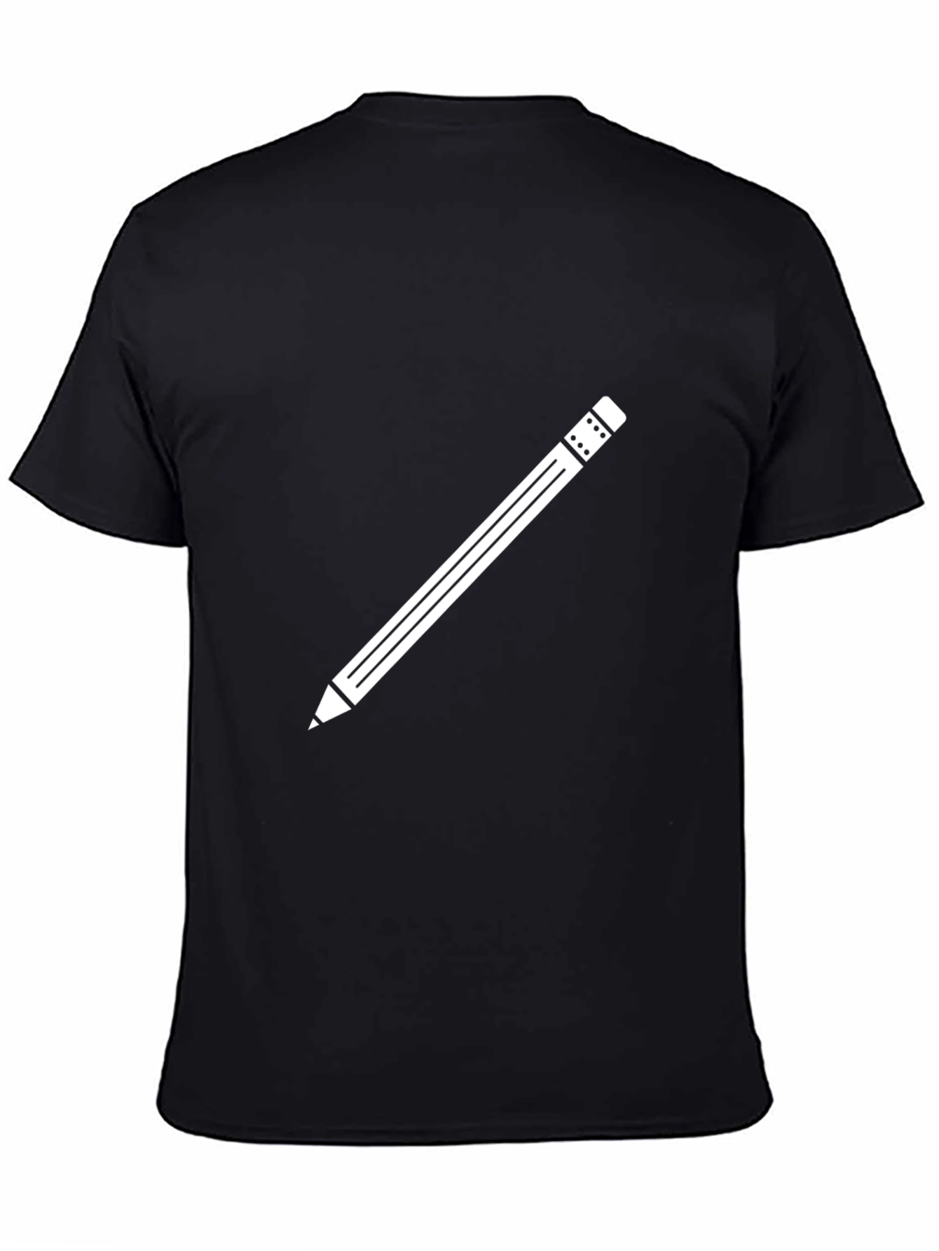 Black Pencil Graphic Black T-Shirt view 4