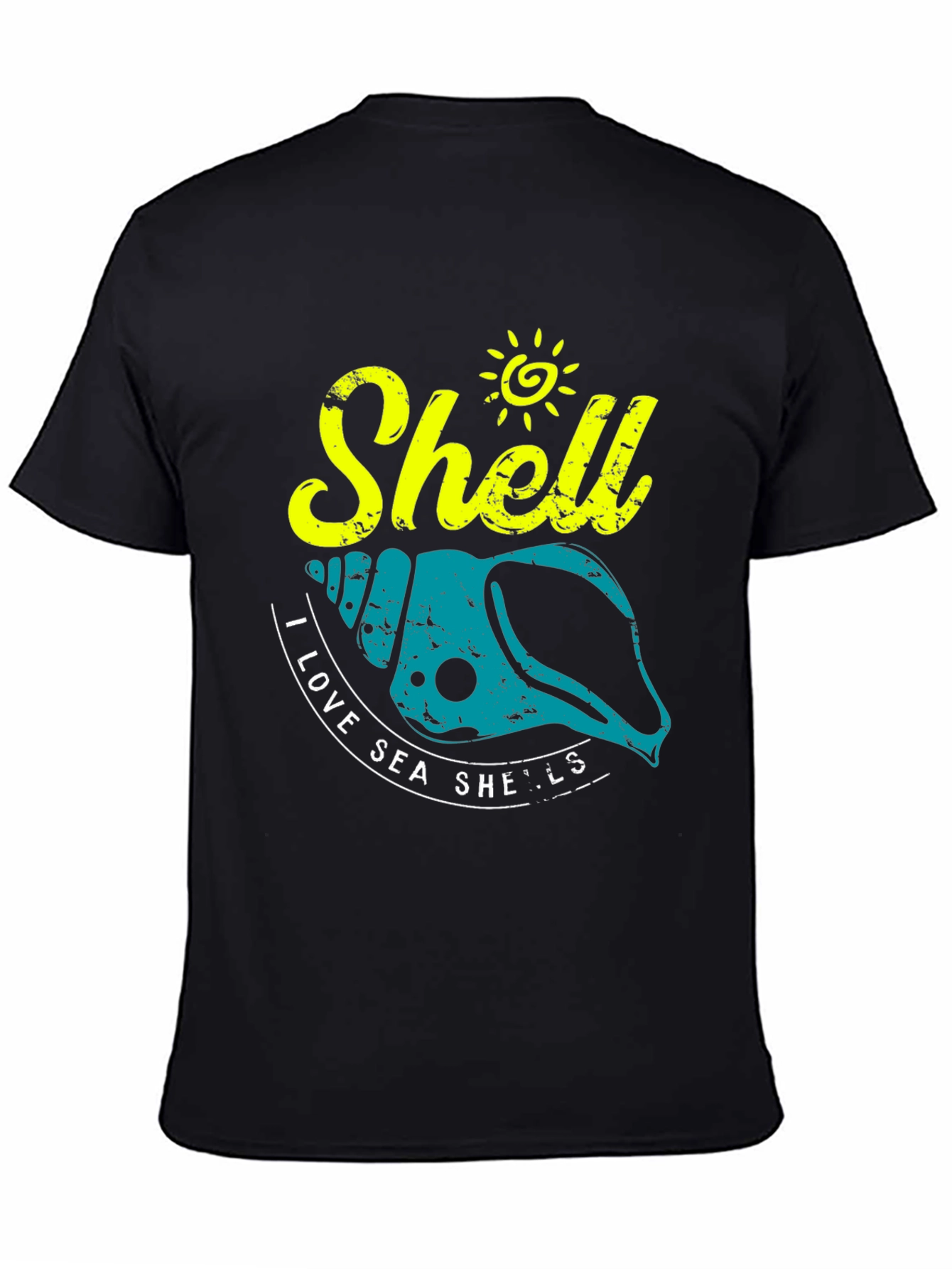 Black I Love Sea Shells Graphic T-Shirt view 4