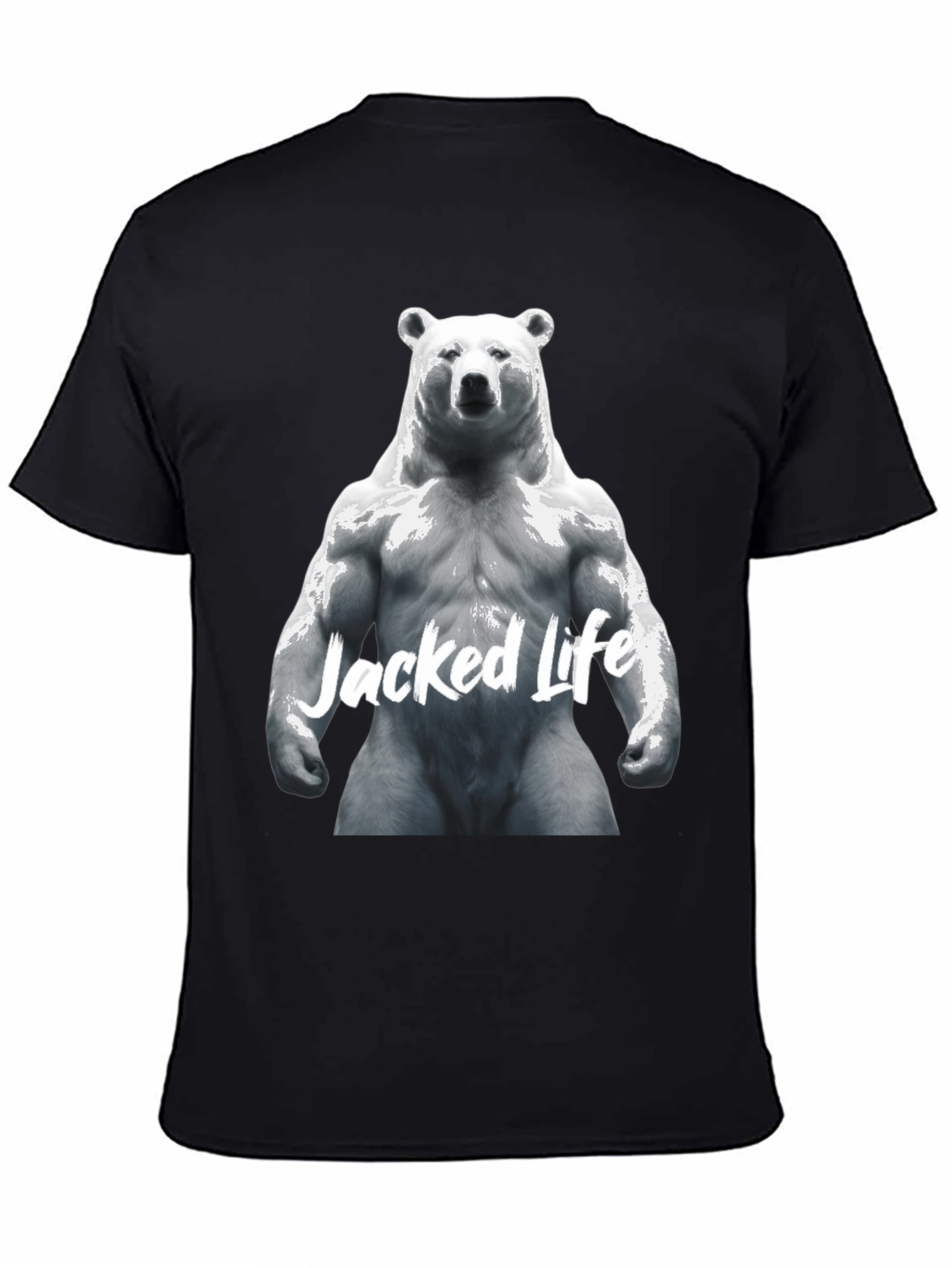 Black Jacked Life Bear Graphic Tee - Black view 4