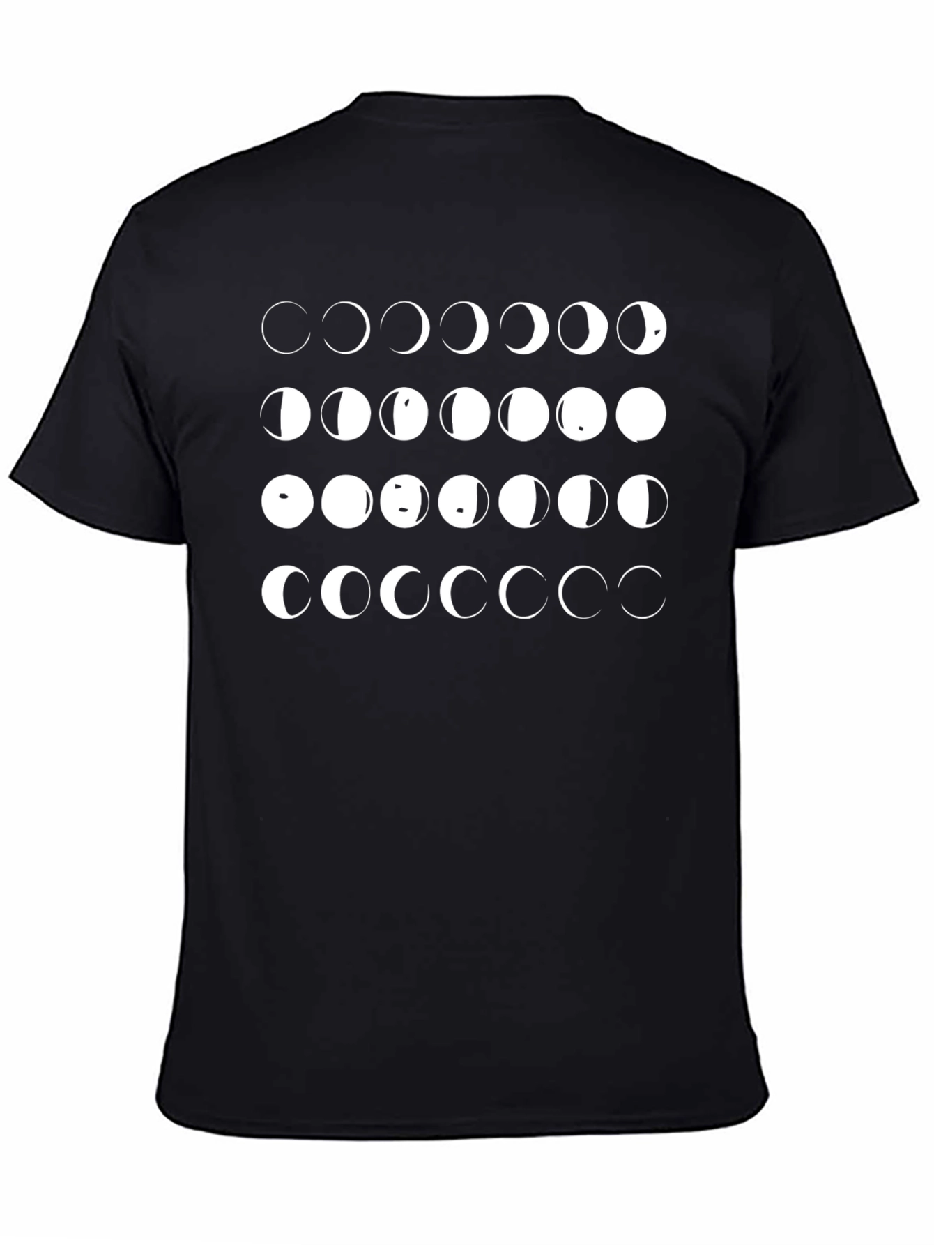 Black Lunar Phase Graphic Tee - Black Cotton view 4