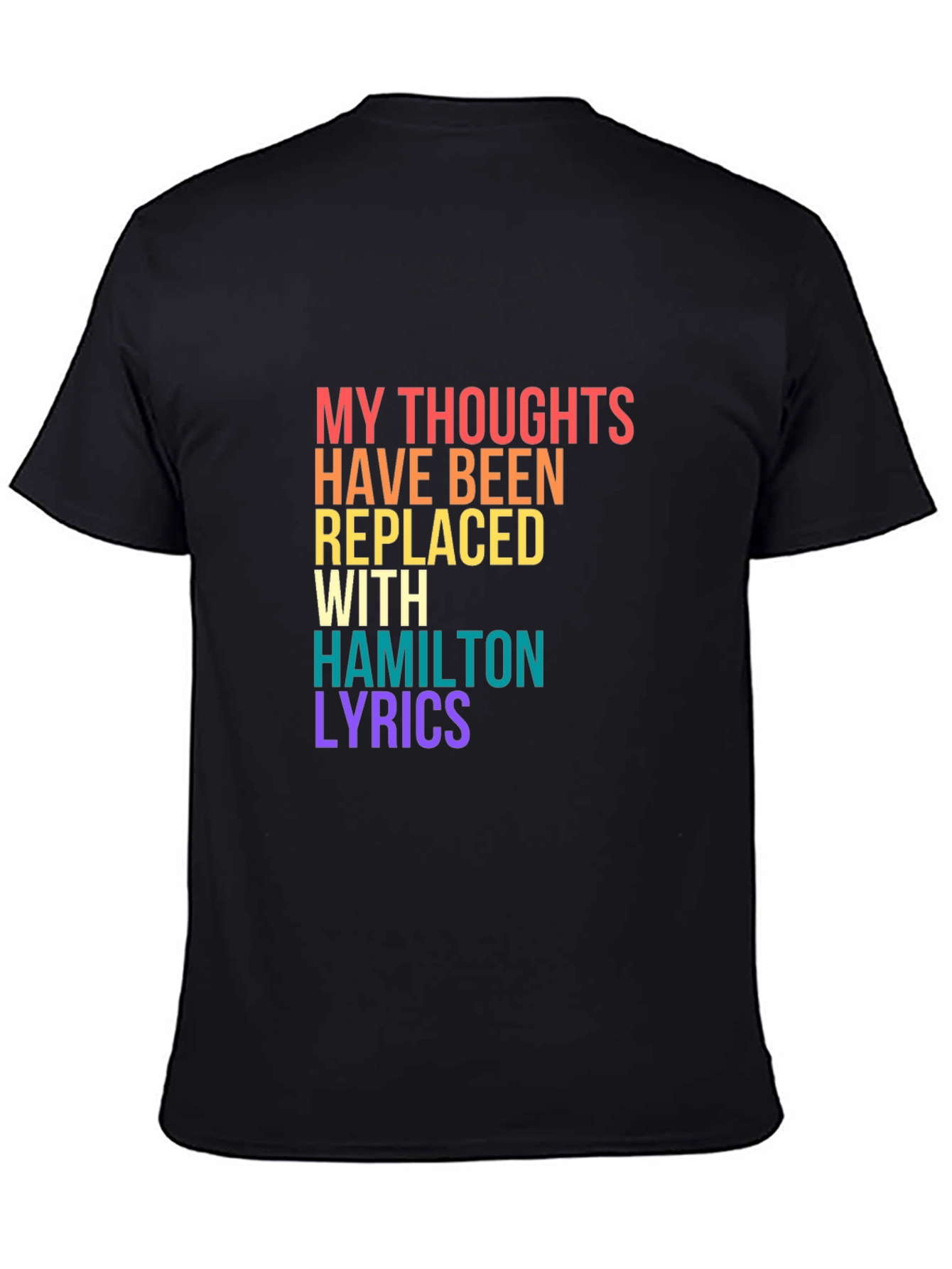 Black Hamilton Lyrics T-Shirt view 4