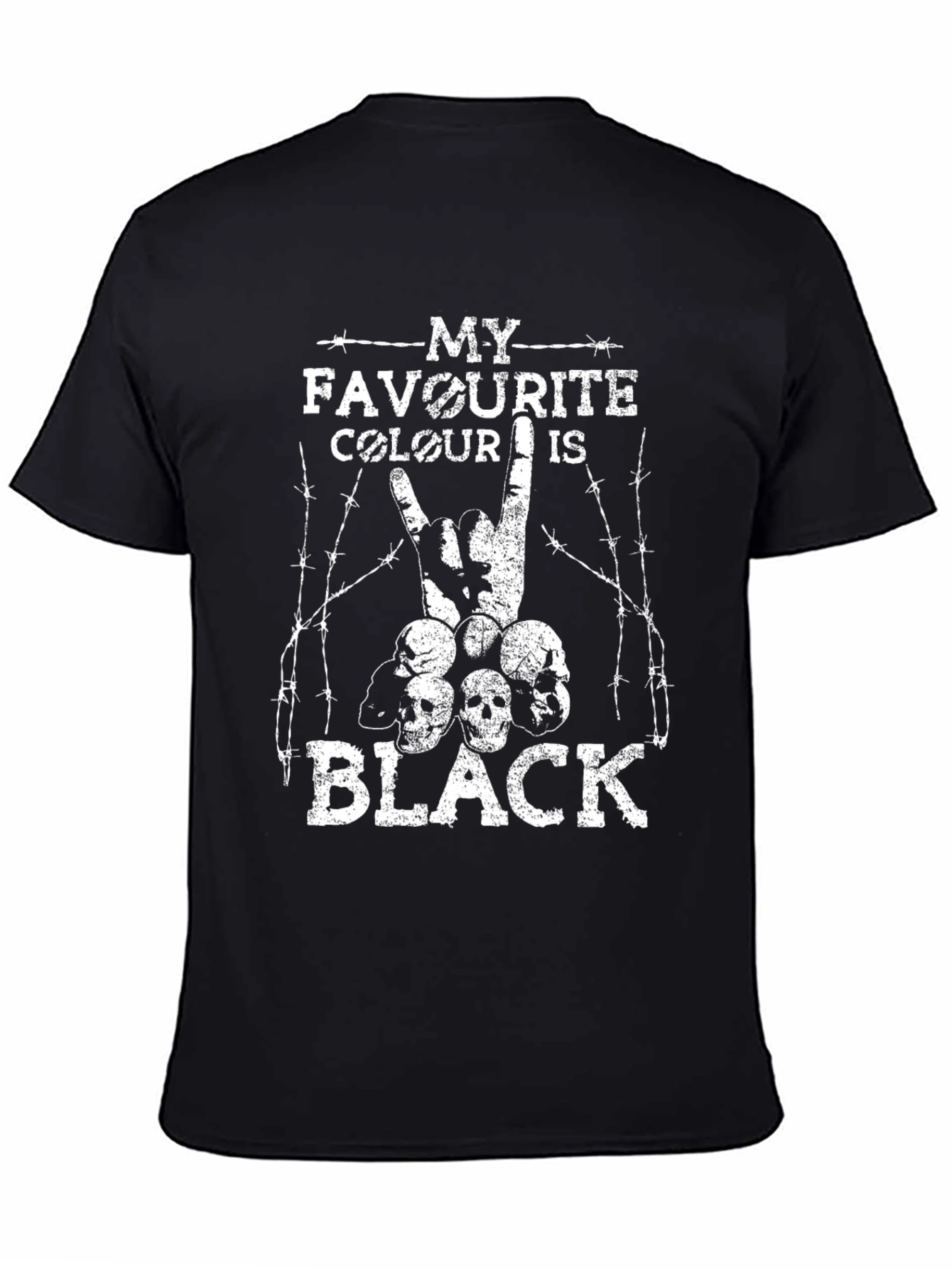 Black My Favorite Colour is Black T-Shirt view 4