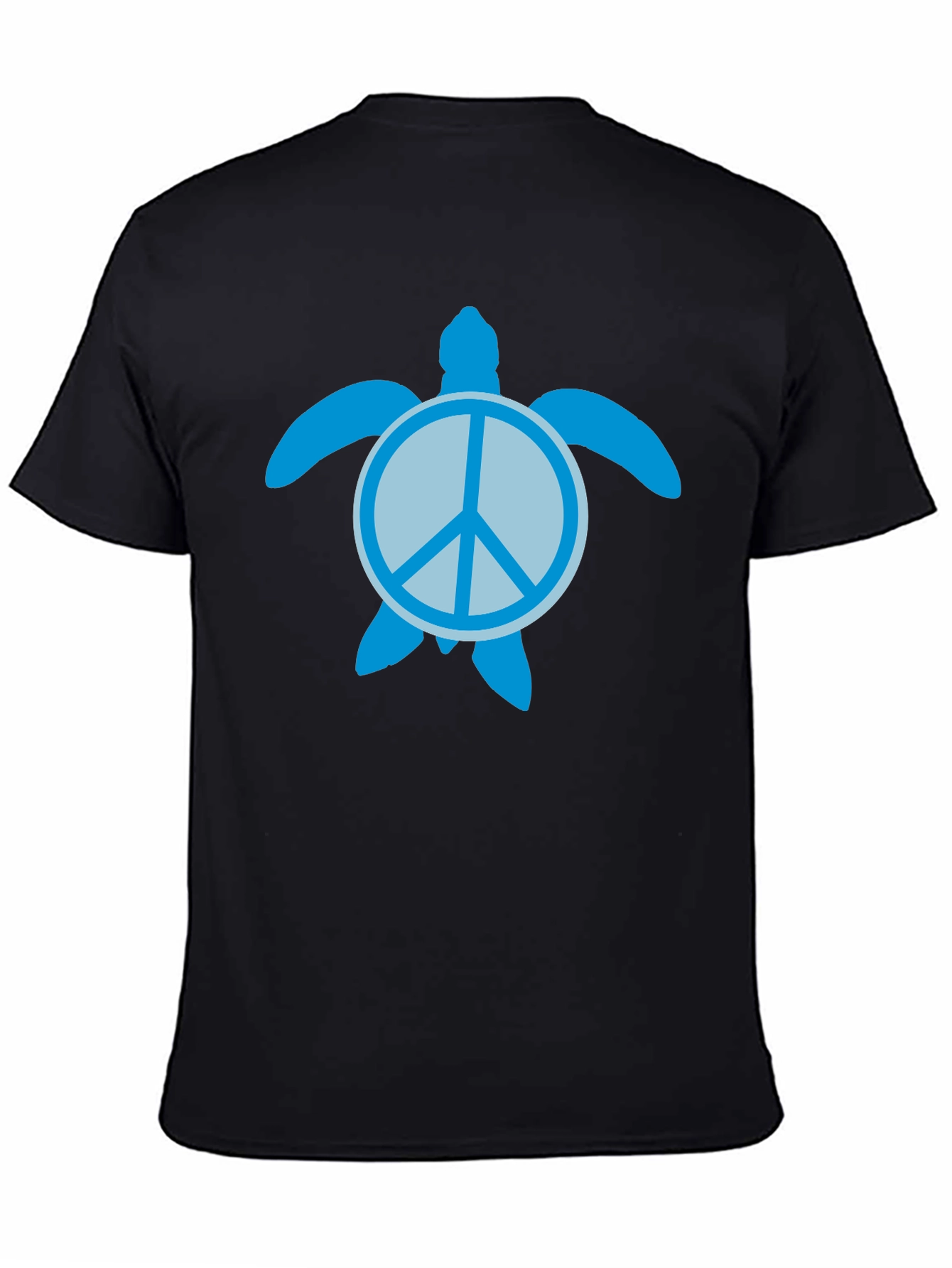 Black Peace Turtle Black Graphic T-Shirt view 4