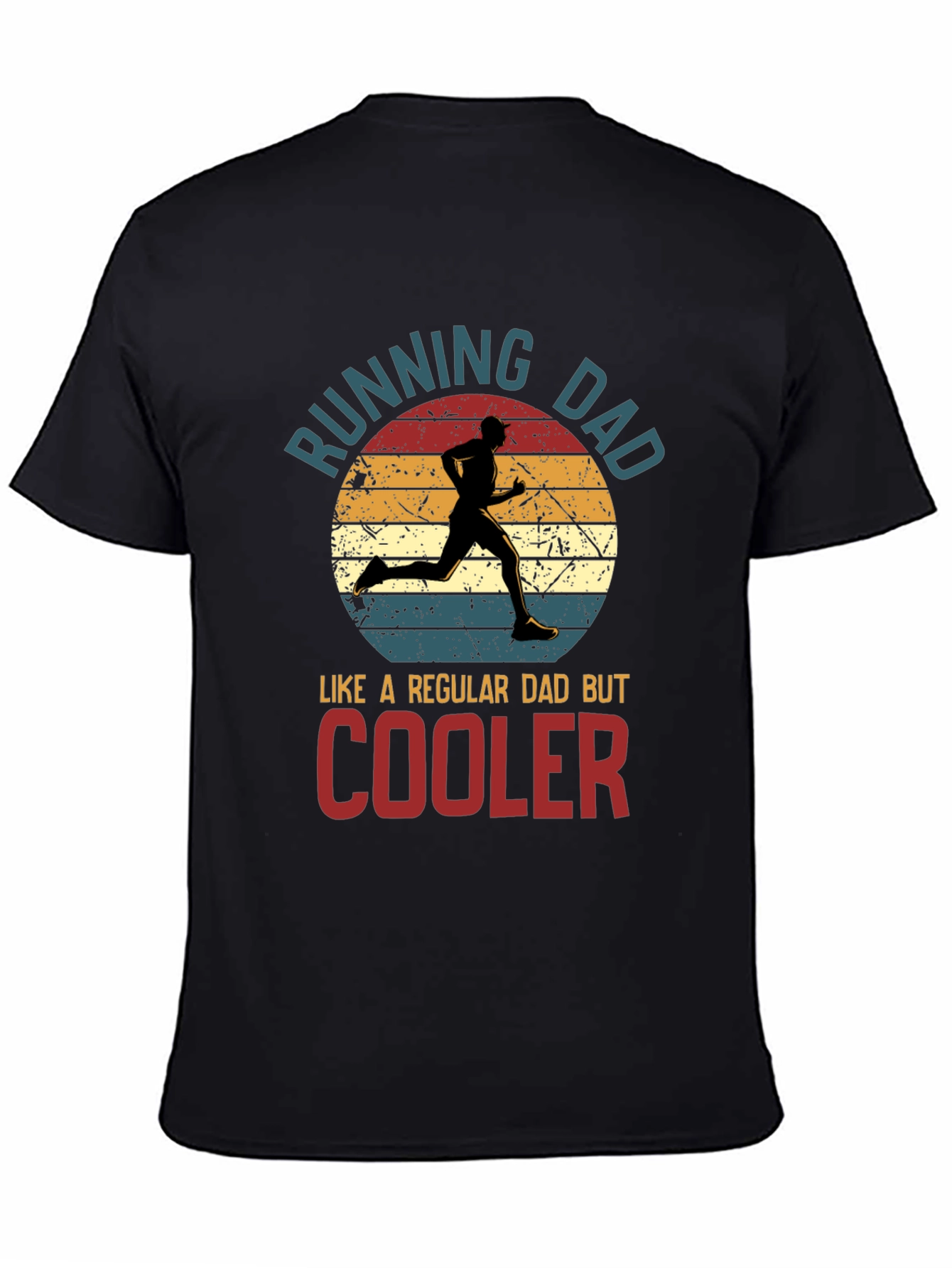 Black Running Dad T-Shirt - Cool Dad Edition! view 4