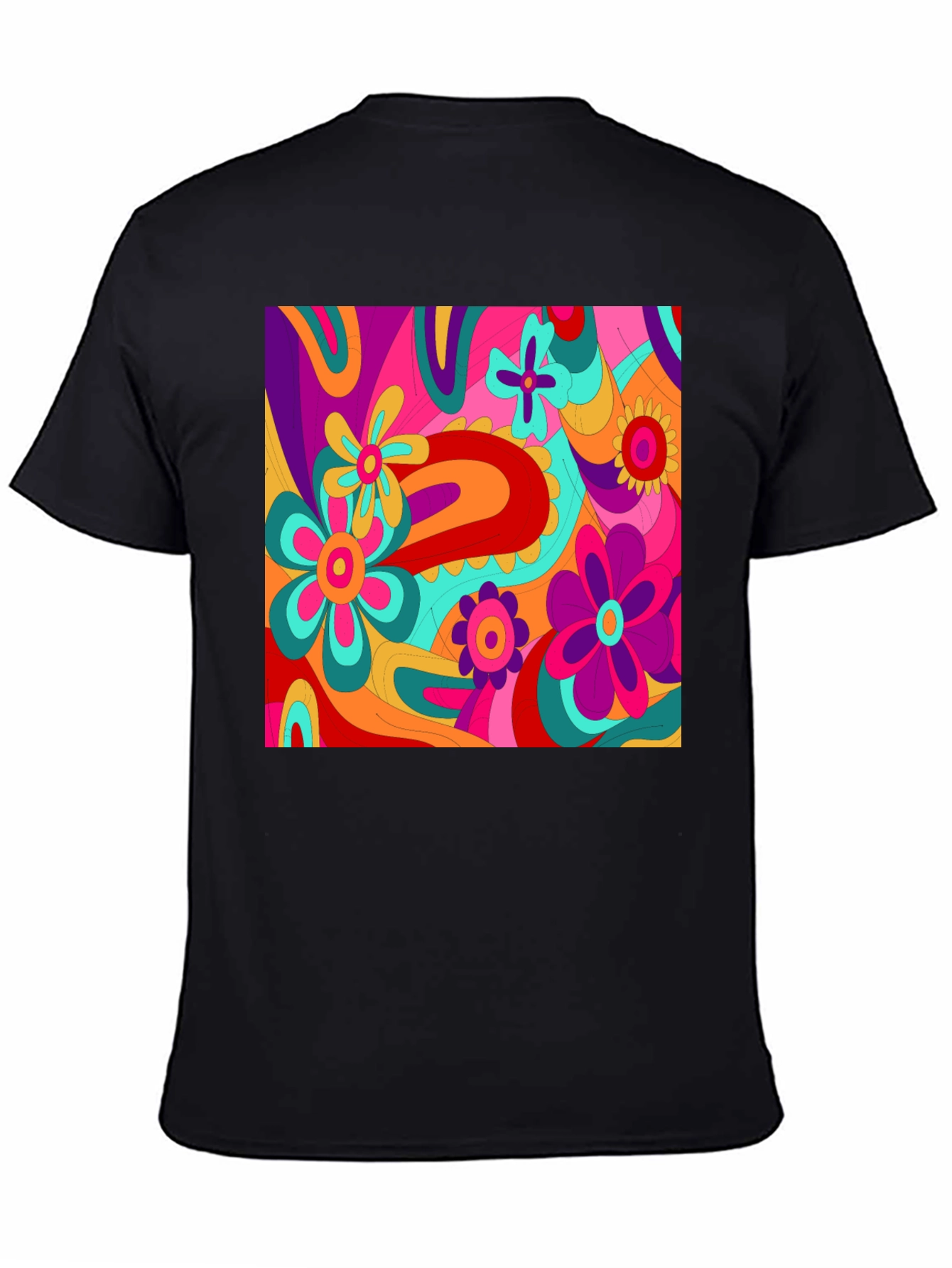 Retro Floral Print Tee - Vibrant 60s Style - 4