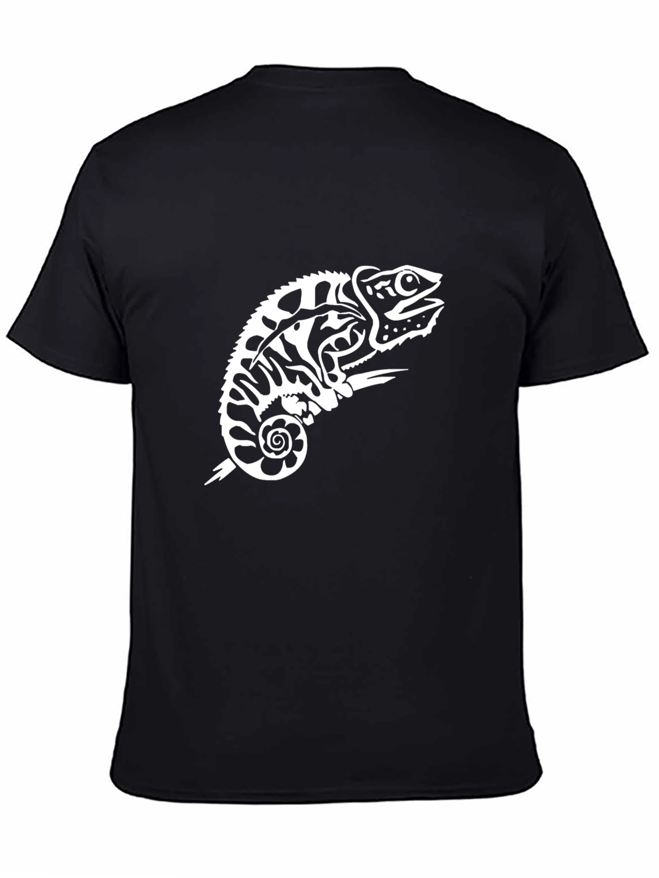 Black Black Chameleon Graphic Tee - Unique Reptile Design view 4