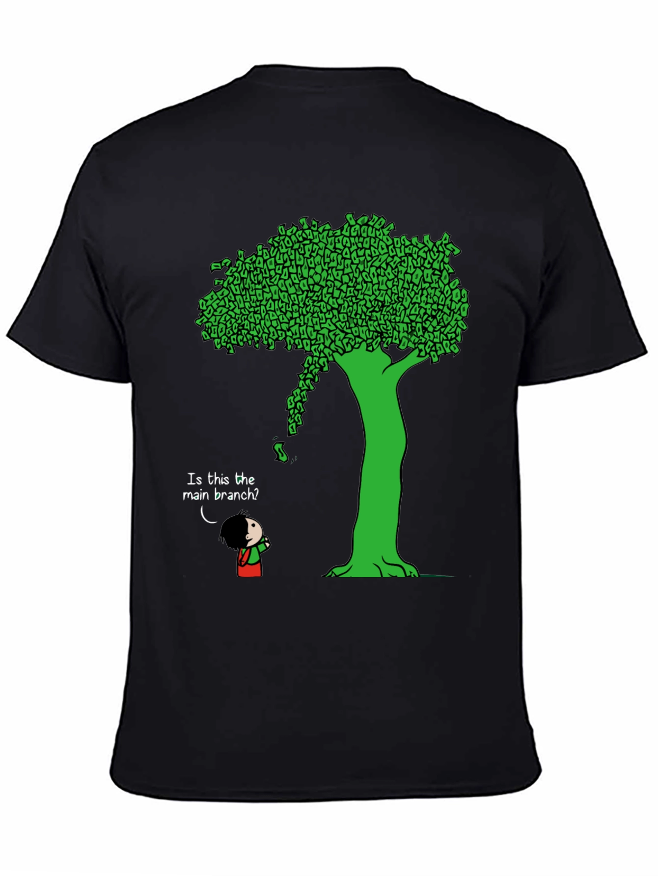 Black Funny Money Tree T-Shirt - Unique Graphic Tee view 4