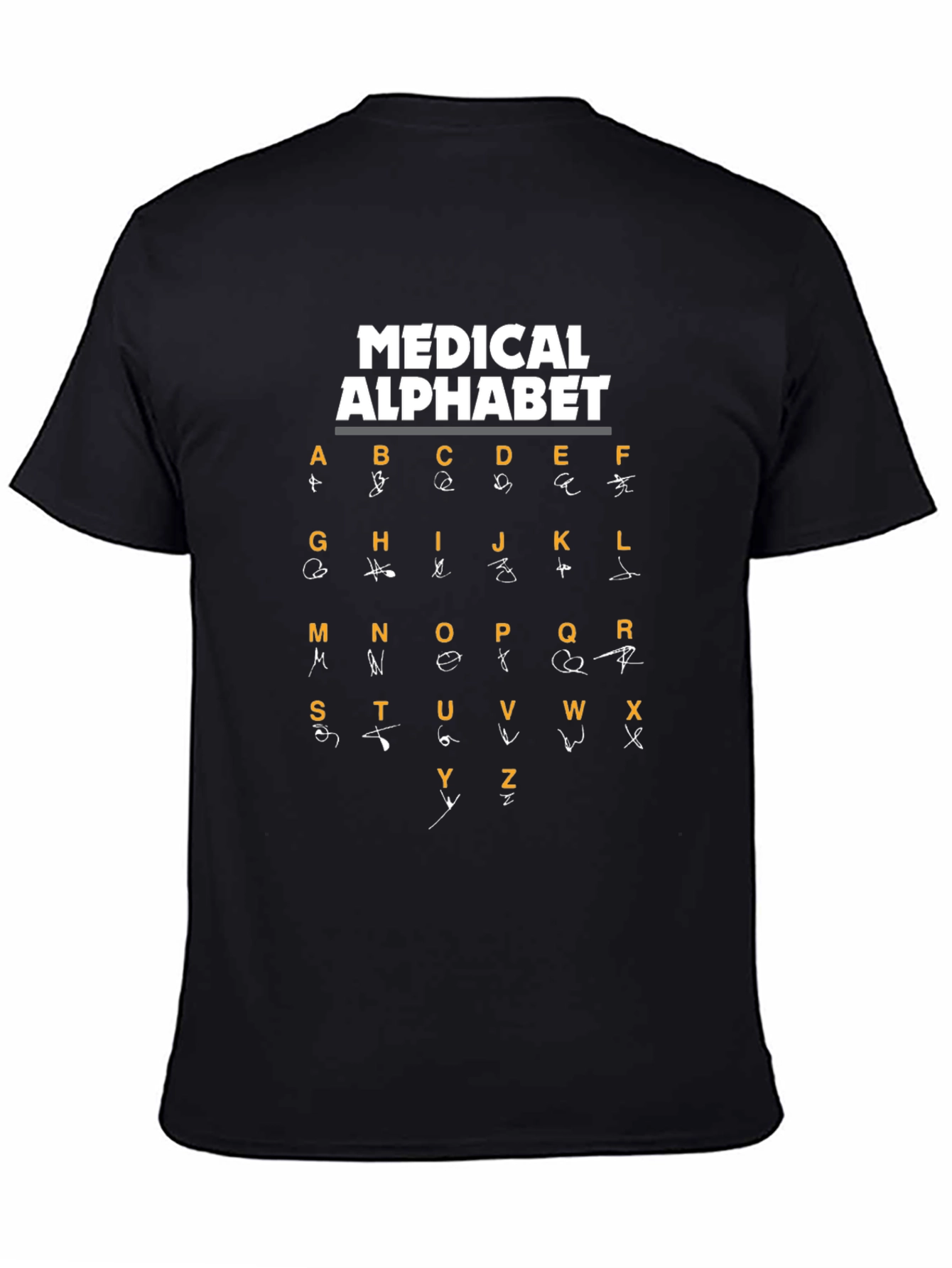 Black Medical Alphabet T-Shirt - Funny Doctor Gift view 4
