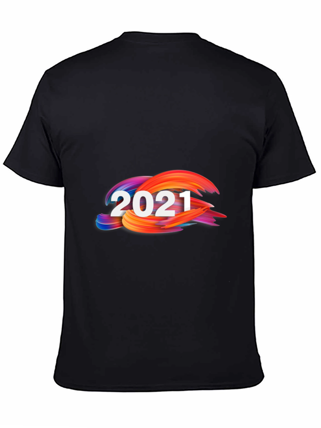 Black 2021 Abstract Graphic Print Black Tee view 4