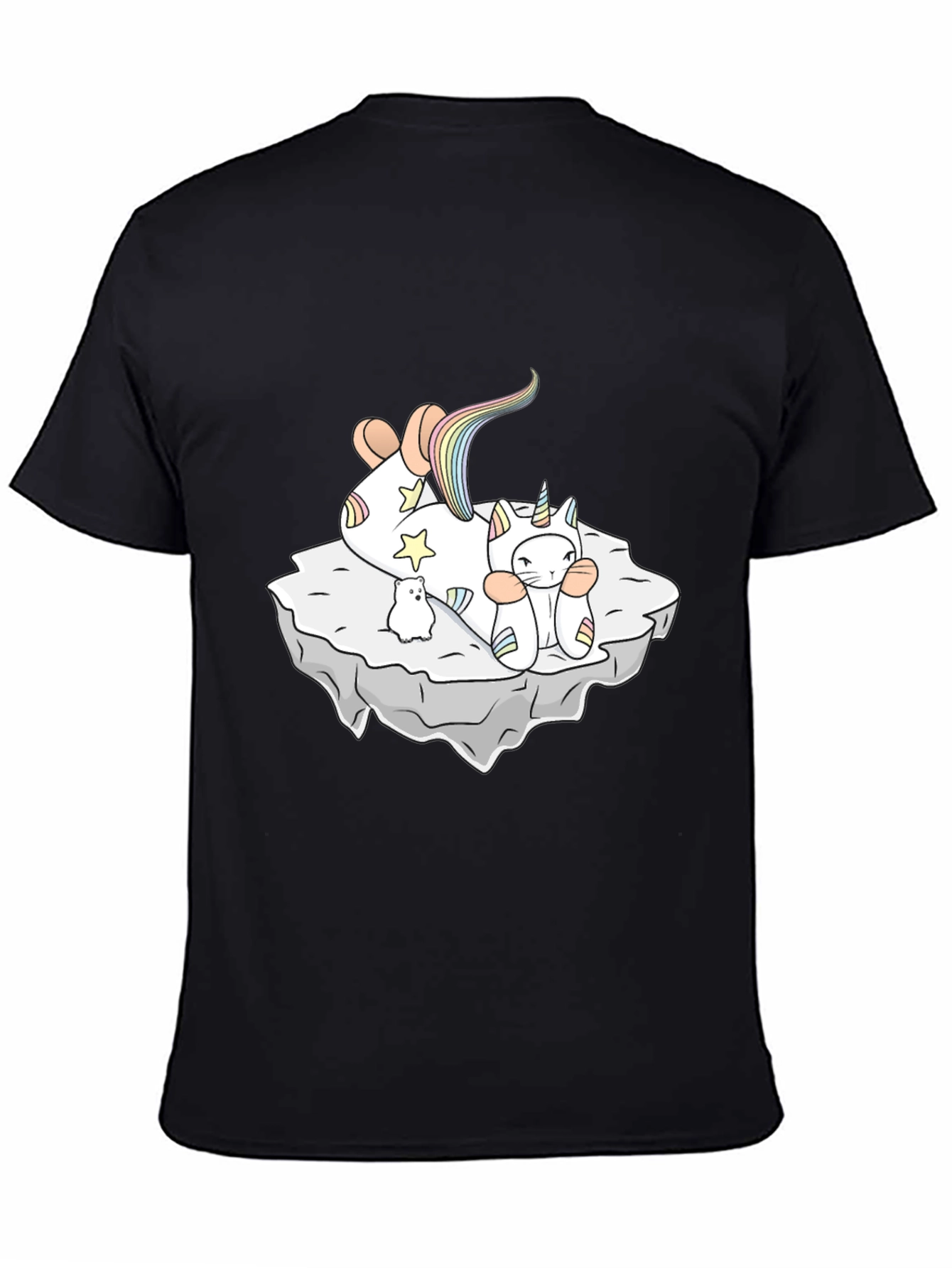 Black Unicorn Cat T-Shirt - Whimsical Comfort view 4