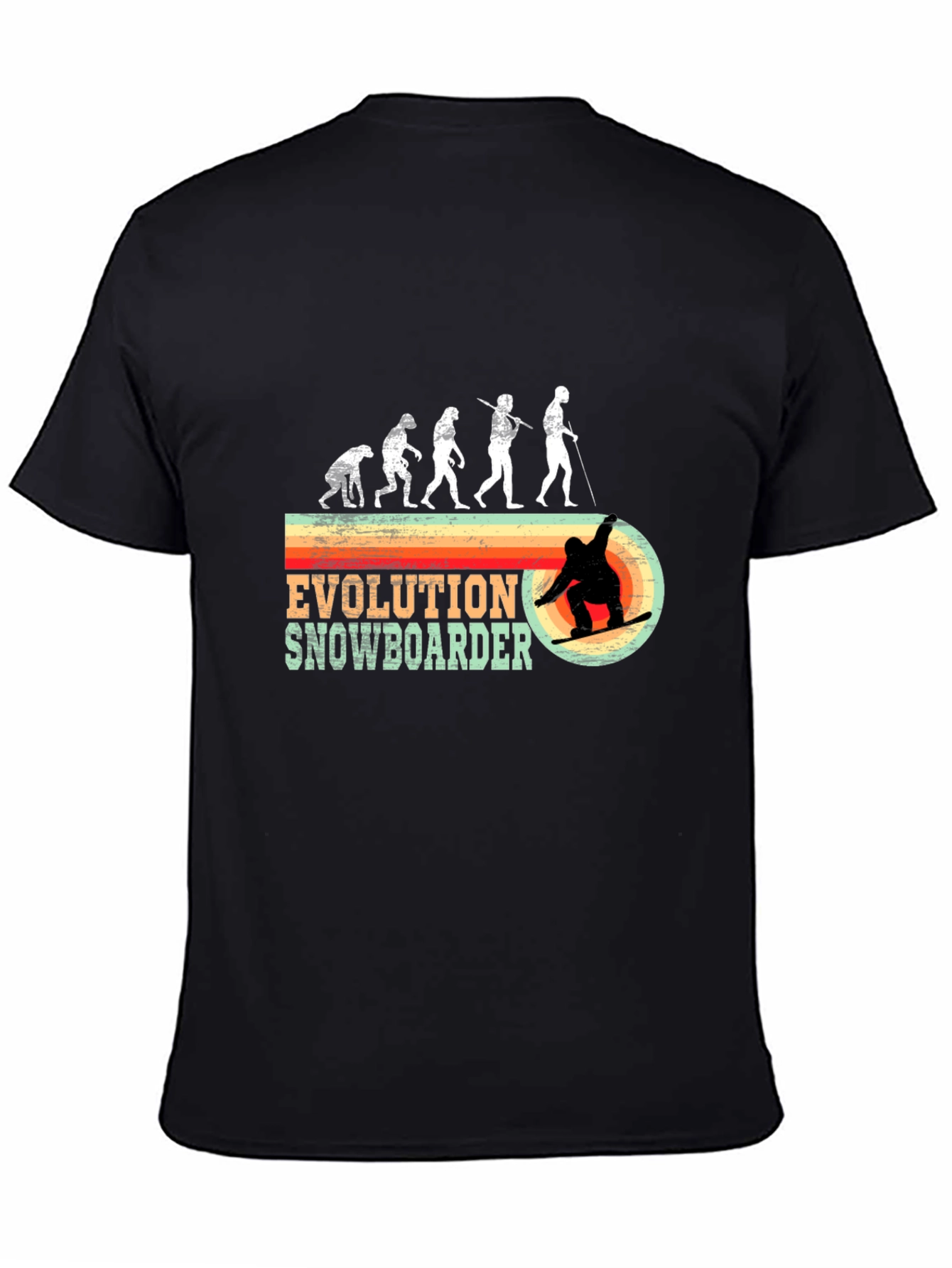 Black Evolution Snowboarder Graphic Tee view 4