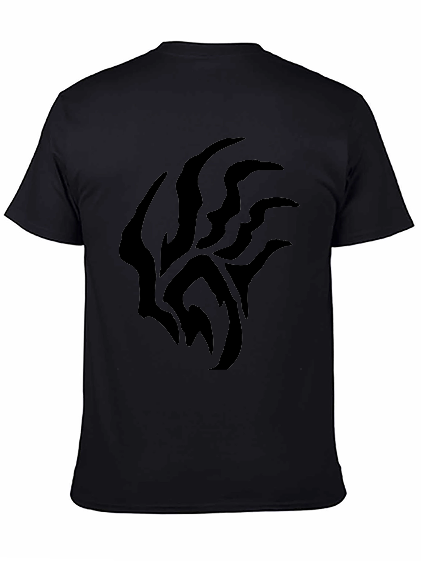 Black Black Graphic Tee - Abstract Design view 4