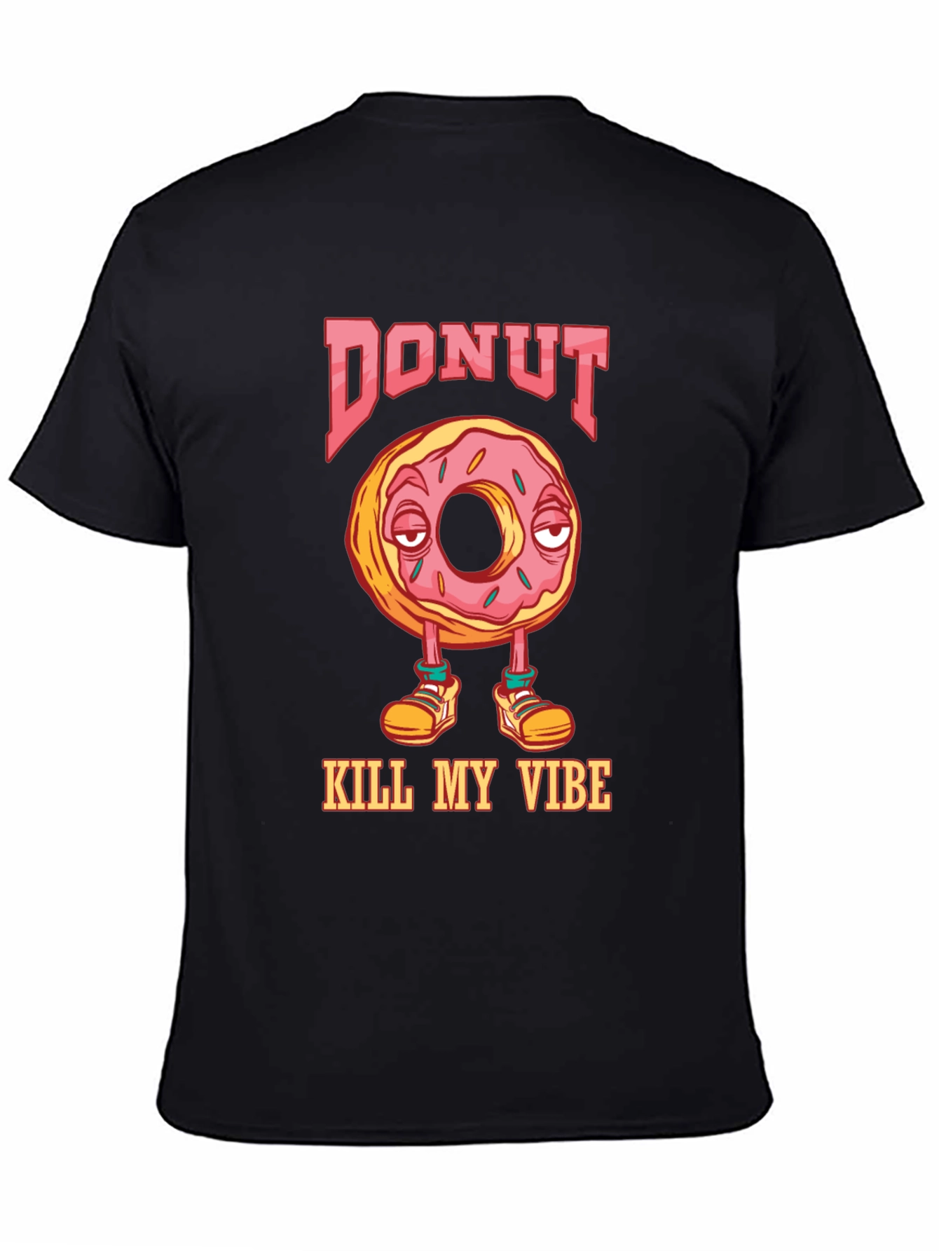 Black Donut Kill My Vibe Graphic T-Shirt view 4