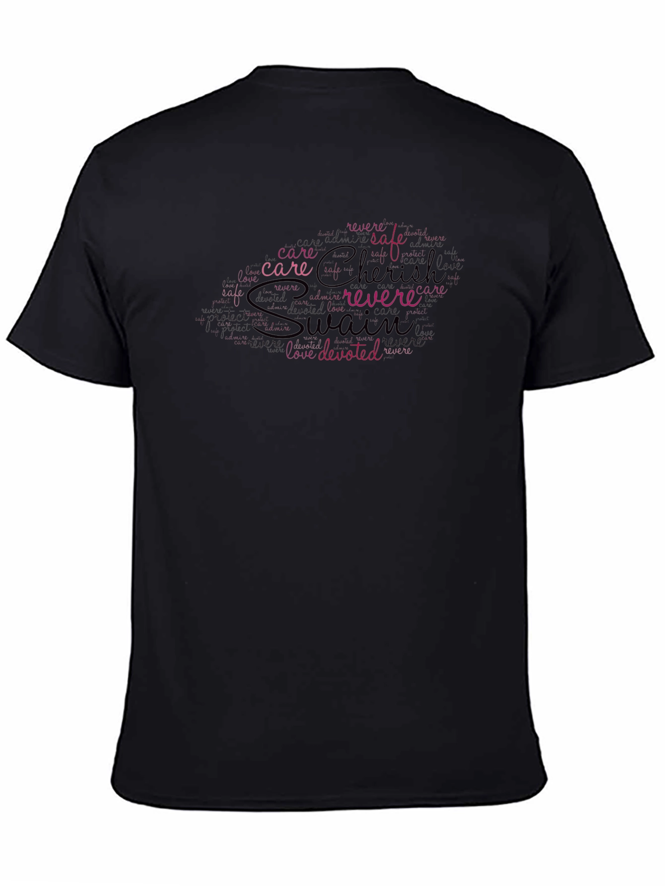 Black Cherish Swain Word Art T-Shirt view 4
