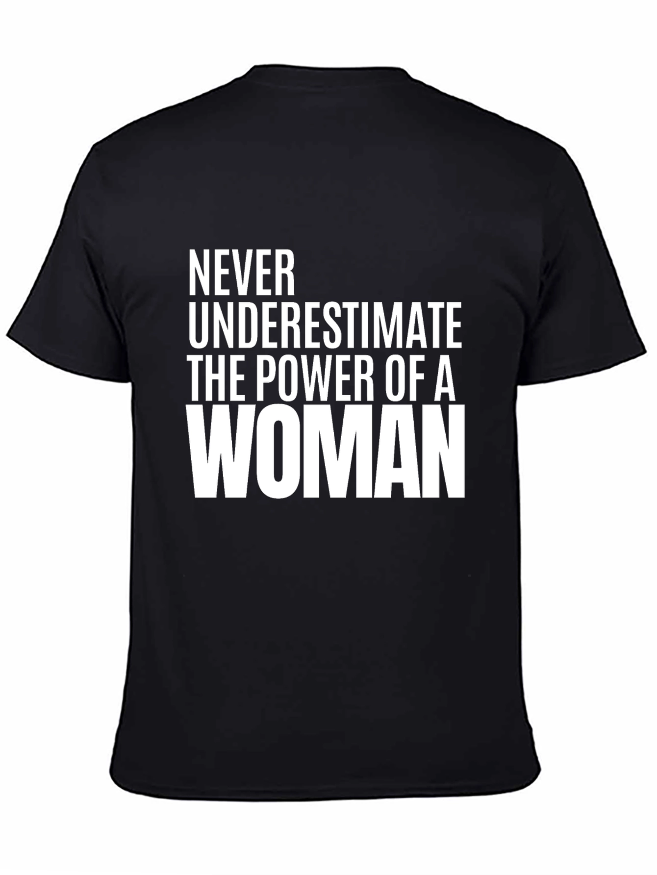 Black Powerful Woman Graphic Tee - Black Cotton T-Shirt view 4
