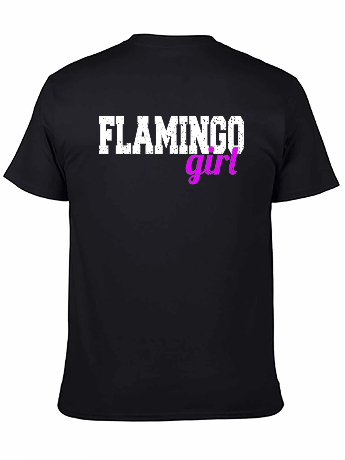 Black Flamingo Girl Black T-Shirt view 4