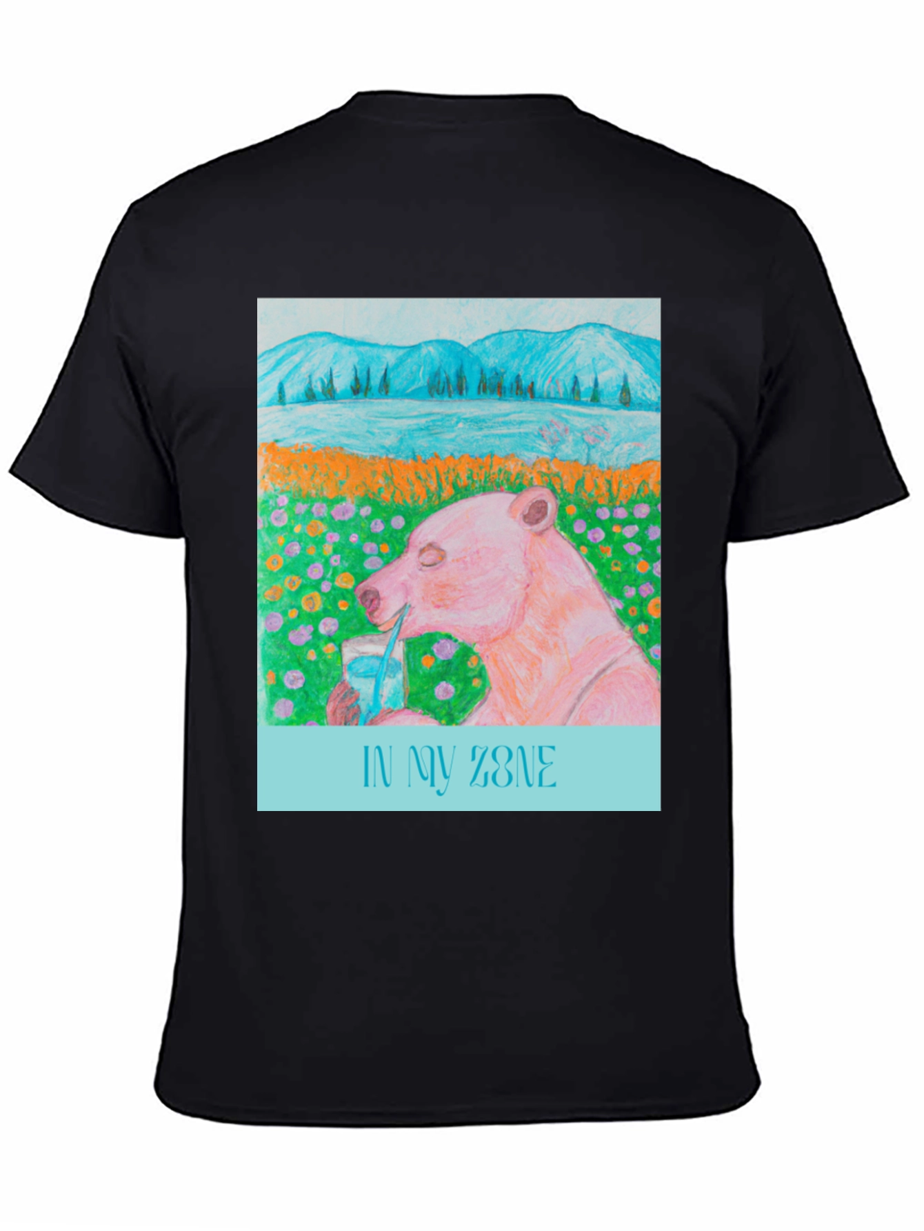 Black In My Zone Bear T-Shirt - Relaxed Graphic Tee view 4