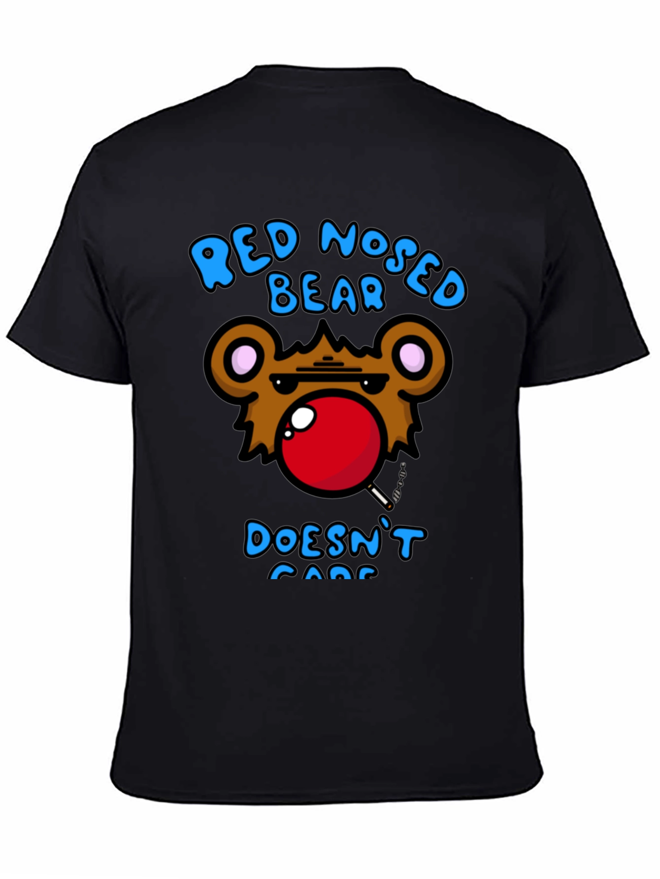 Black Red Nosed Bear Graphic T-Shirt - Unisex view 4
