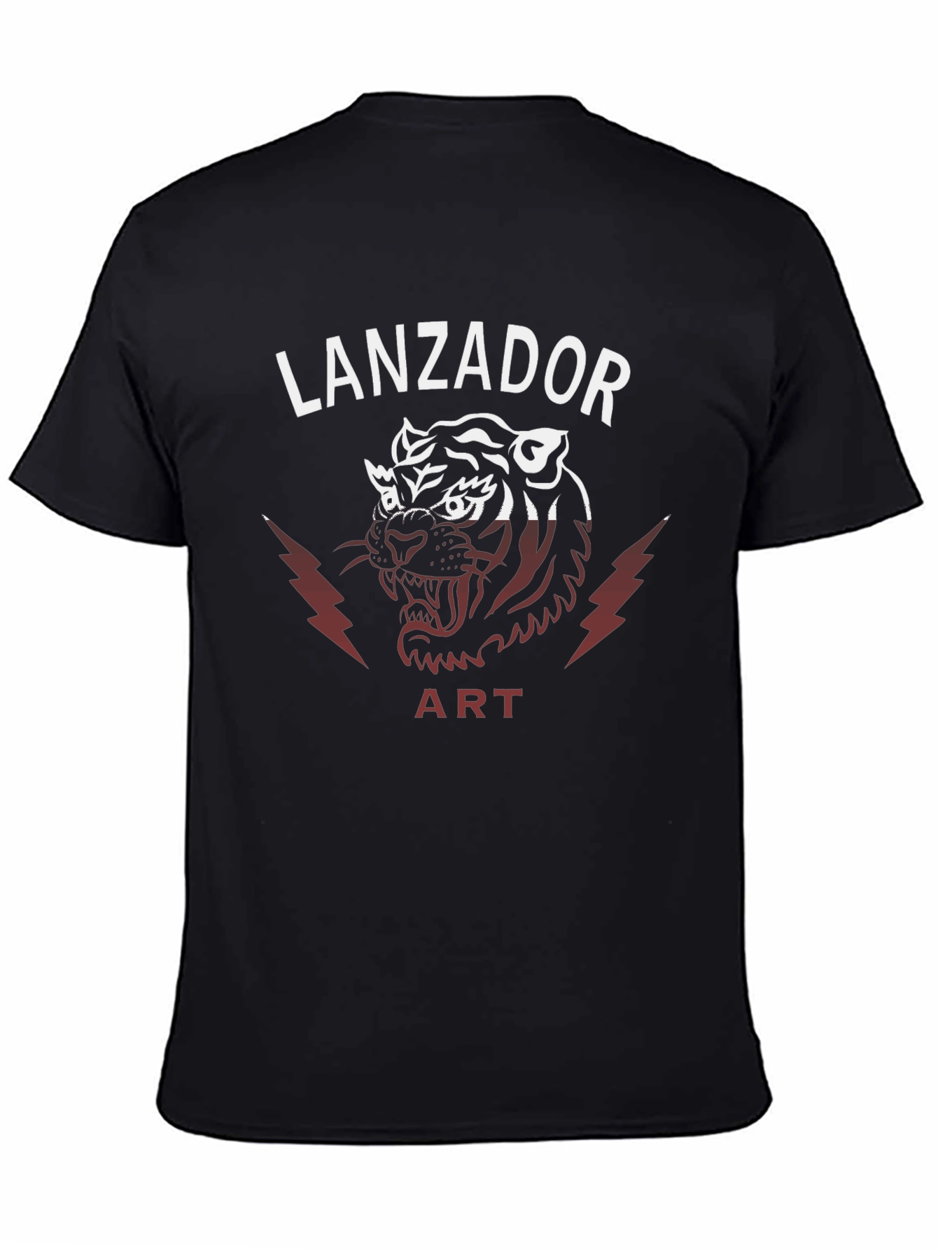 Black Lanzador Art Tiger Graphic T-Shirt view 4