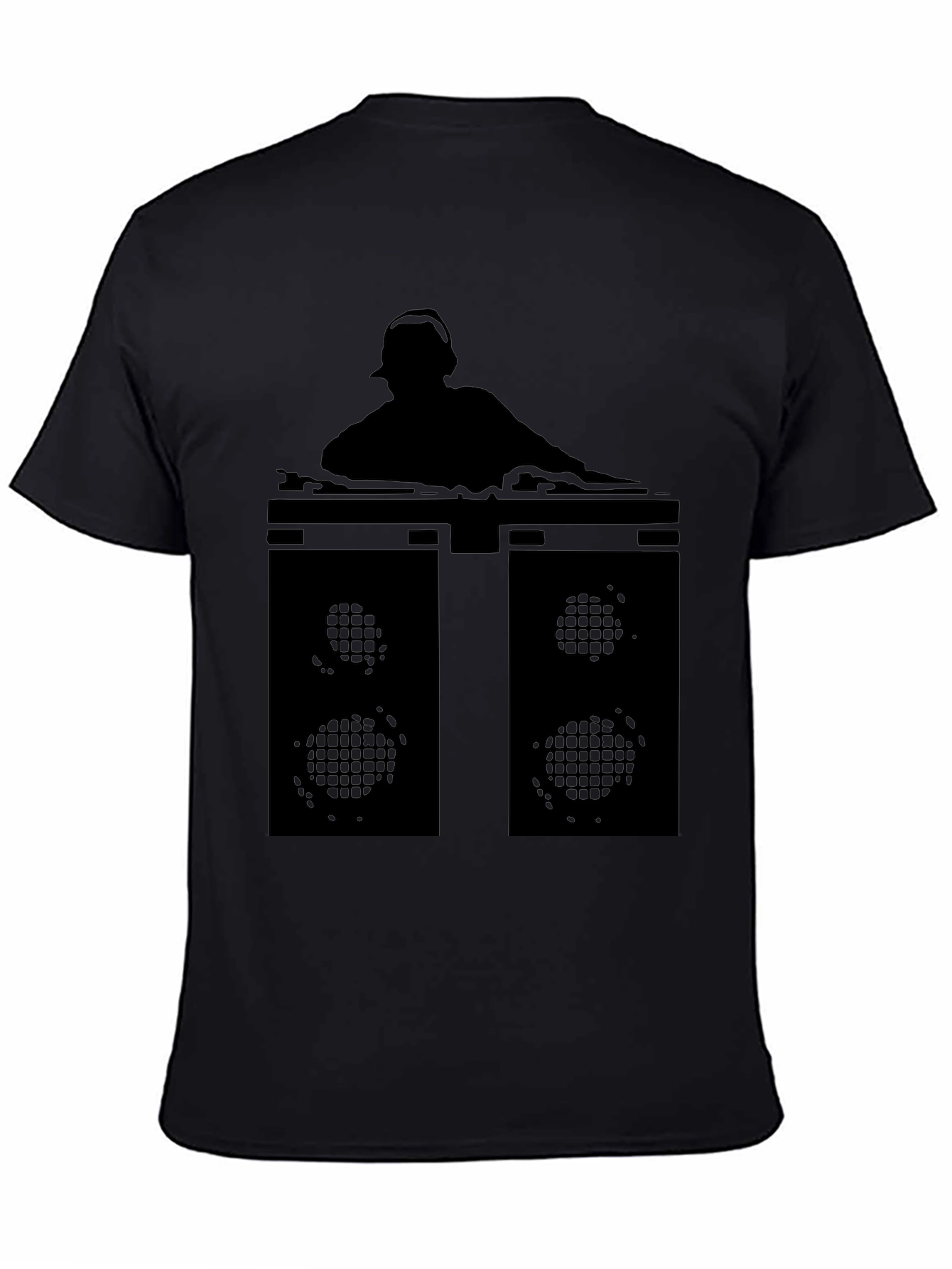 Black DJ Silhouette Graphic Tee view 4