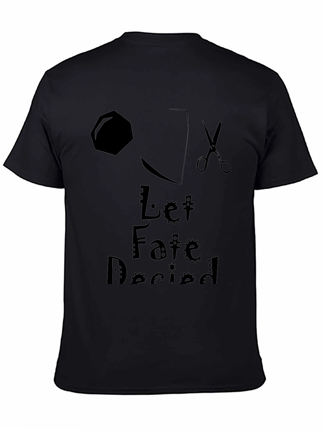 Black Let Fate Decide Graphic Tee - Black view 4