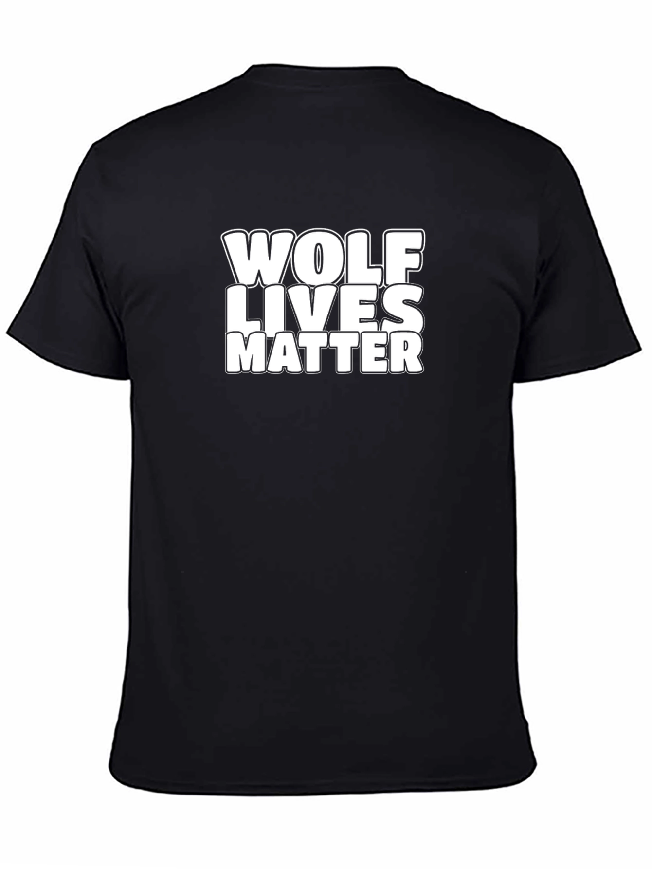 Black Wolf Lives Matter Graphic T-Shirt - Black Crew Neck Tee view 4