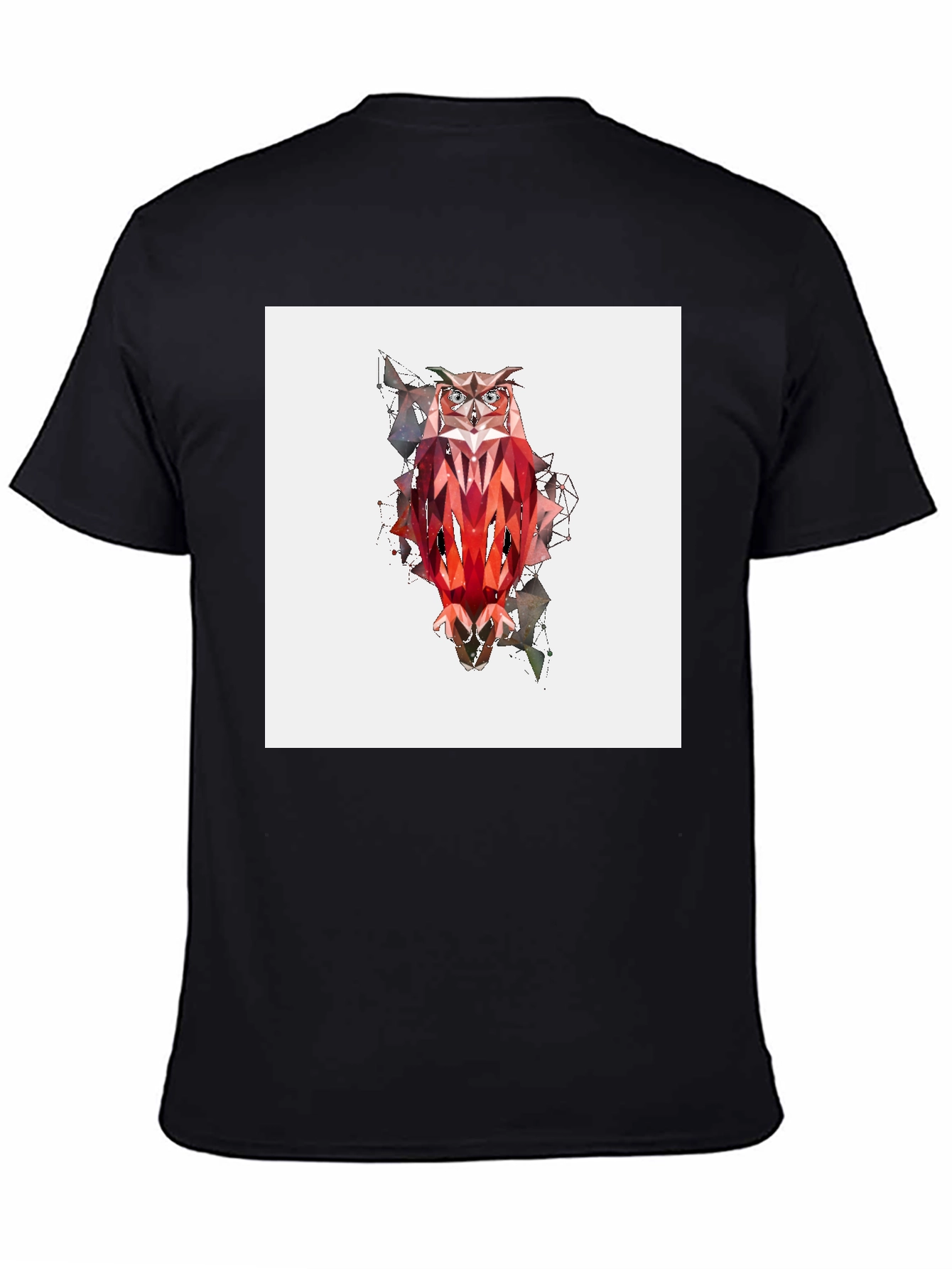 Black Geometric Owl Graphic Tee - Modern Art Style view 4