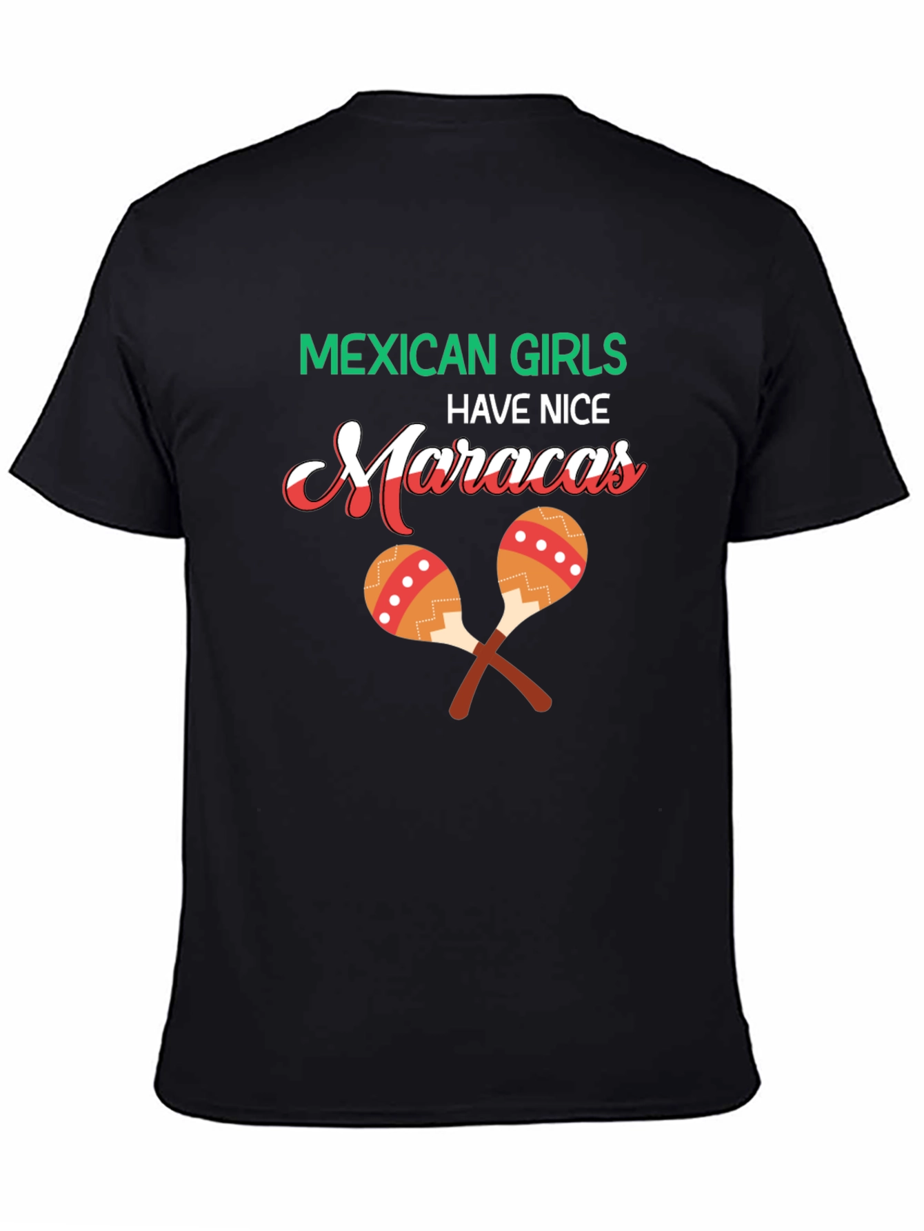 Black Mexican Girls Nice Maracas Graphic T-Shirt view 4