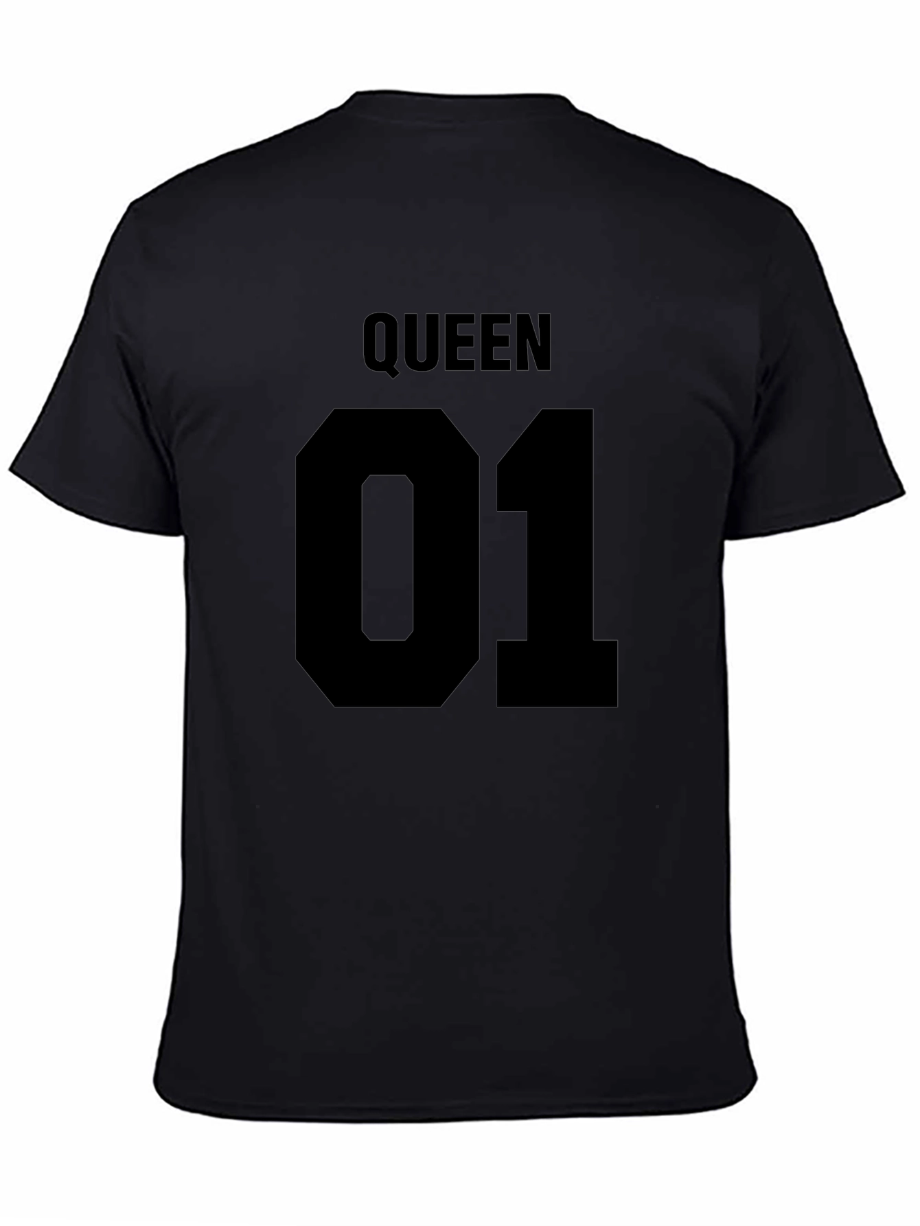 Black Queen 01 T-Shirt - Black, Crew Neck, Short Sleeve view 4