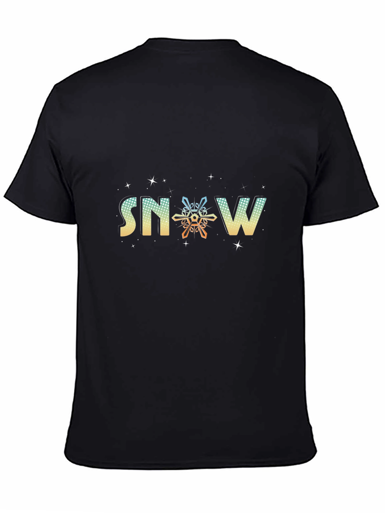Black Snowflake Graphic Black Tee view 4