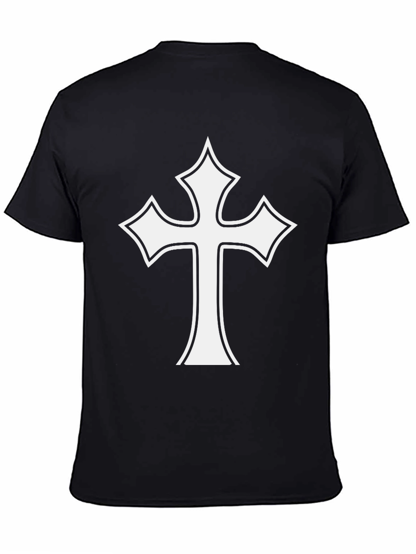Black White Cross Graphic Black T-Shirt view 4