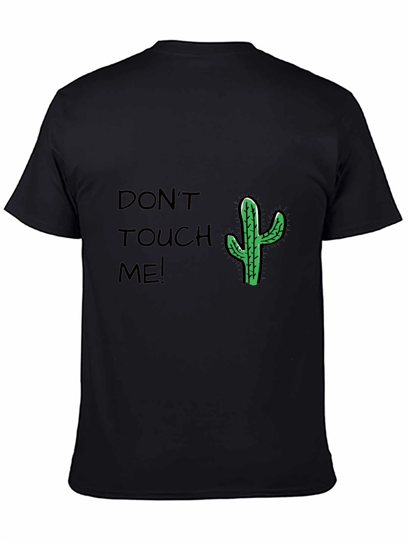 Black Don't Touch Me Cactus T-Shirt - Black Cotton Tee view 4