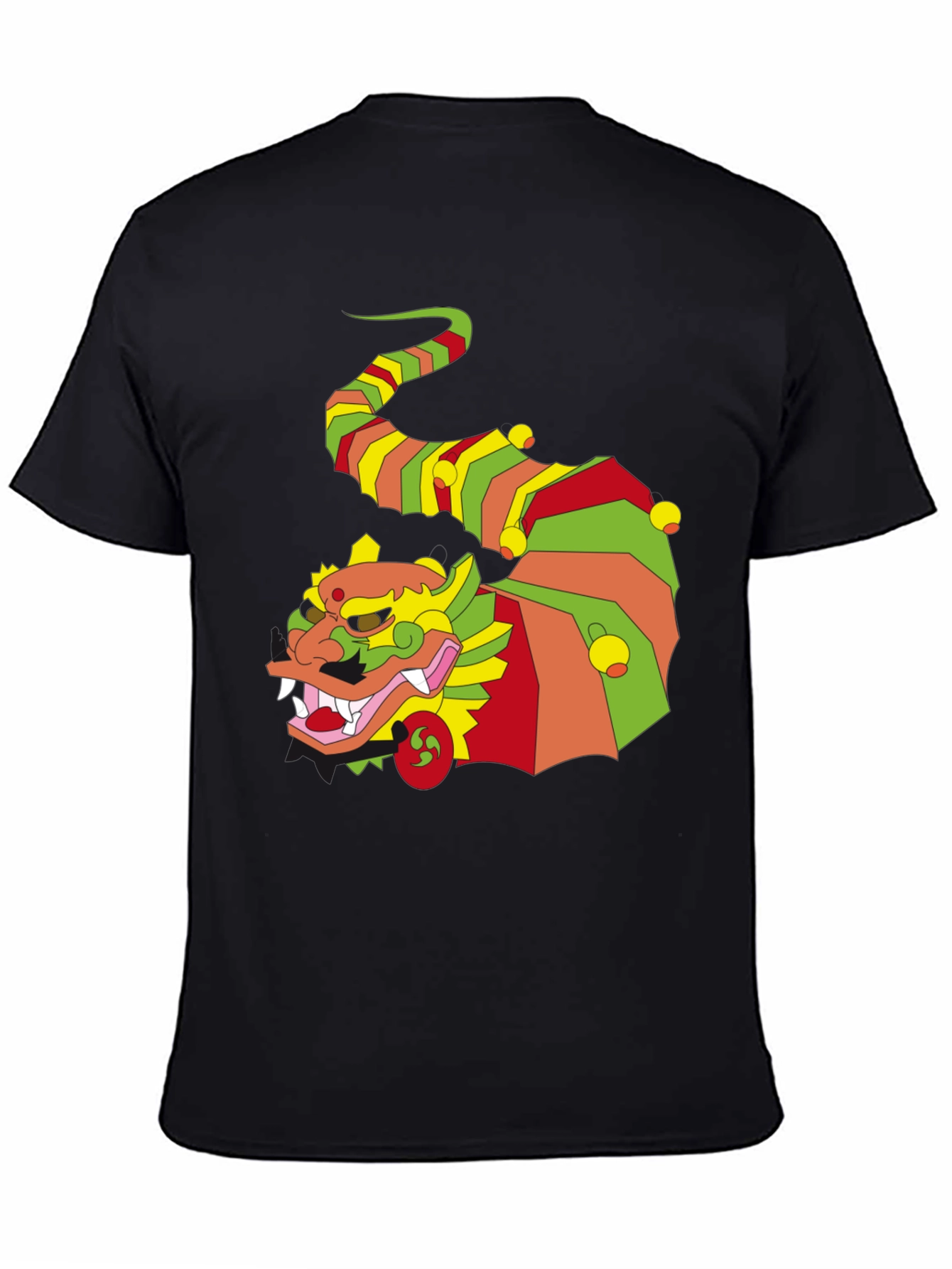 Black Funky Dragon Graphic Black T-Shirt view 4